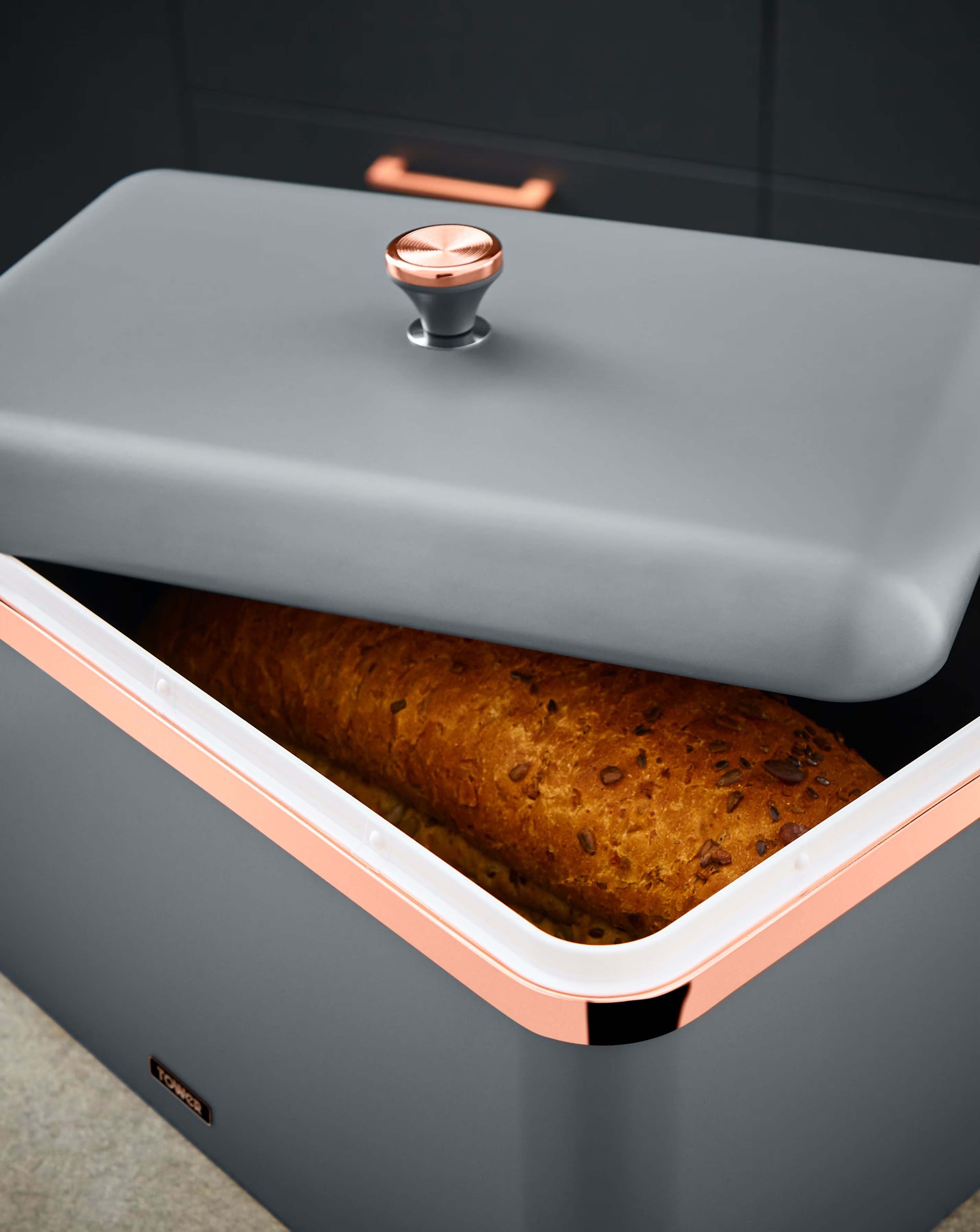Tower Cavaletto Bread Bin Grey 10 Tower Cavaletto Bread Bin Grey