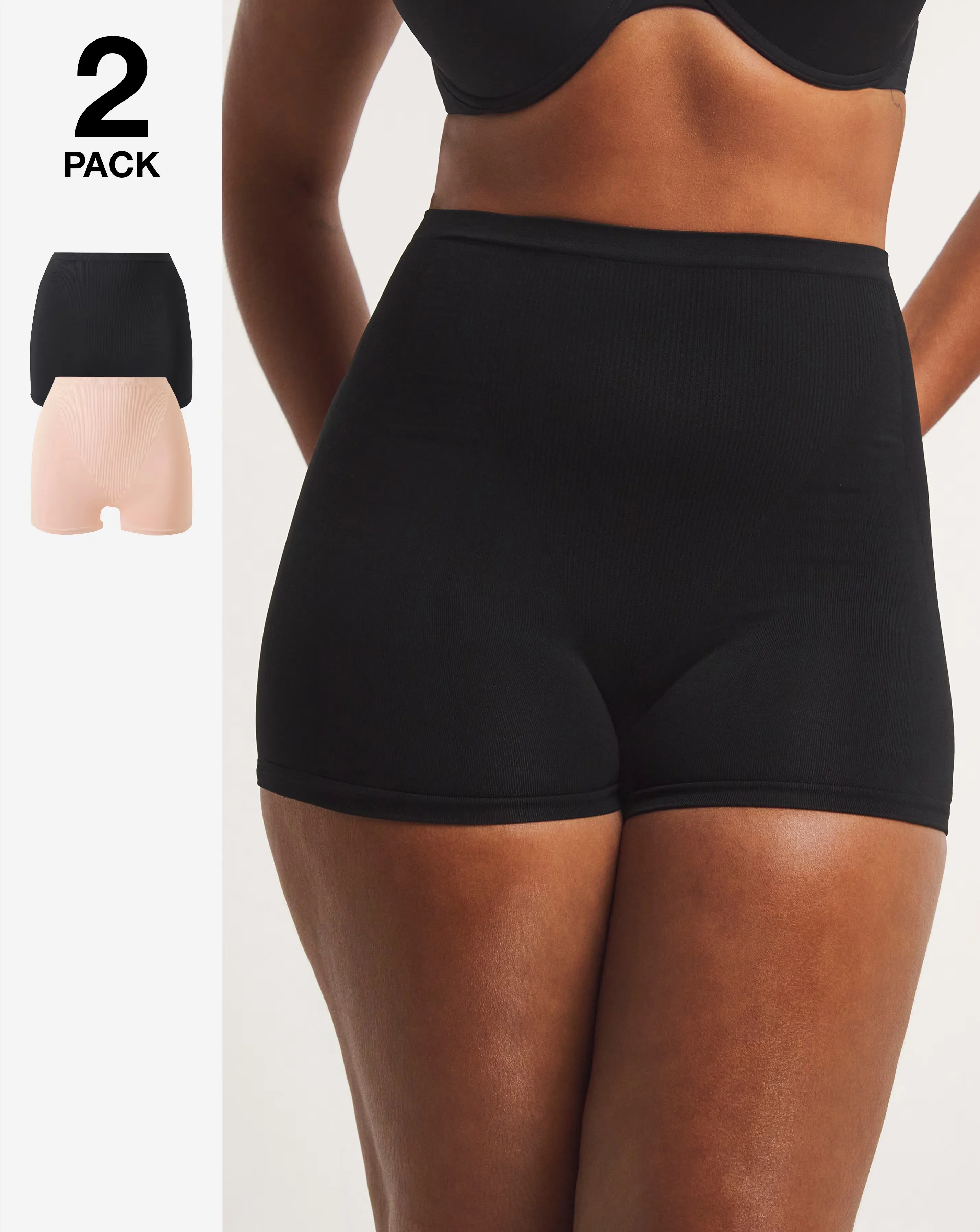 MAGISCULPT 2 Pack Medium Tummy Control High Waisted Shorts 1 MAGISCULPT 2 Pack Medium Tummy Control High Waisted Shorts