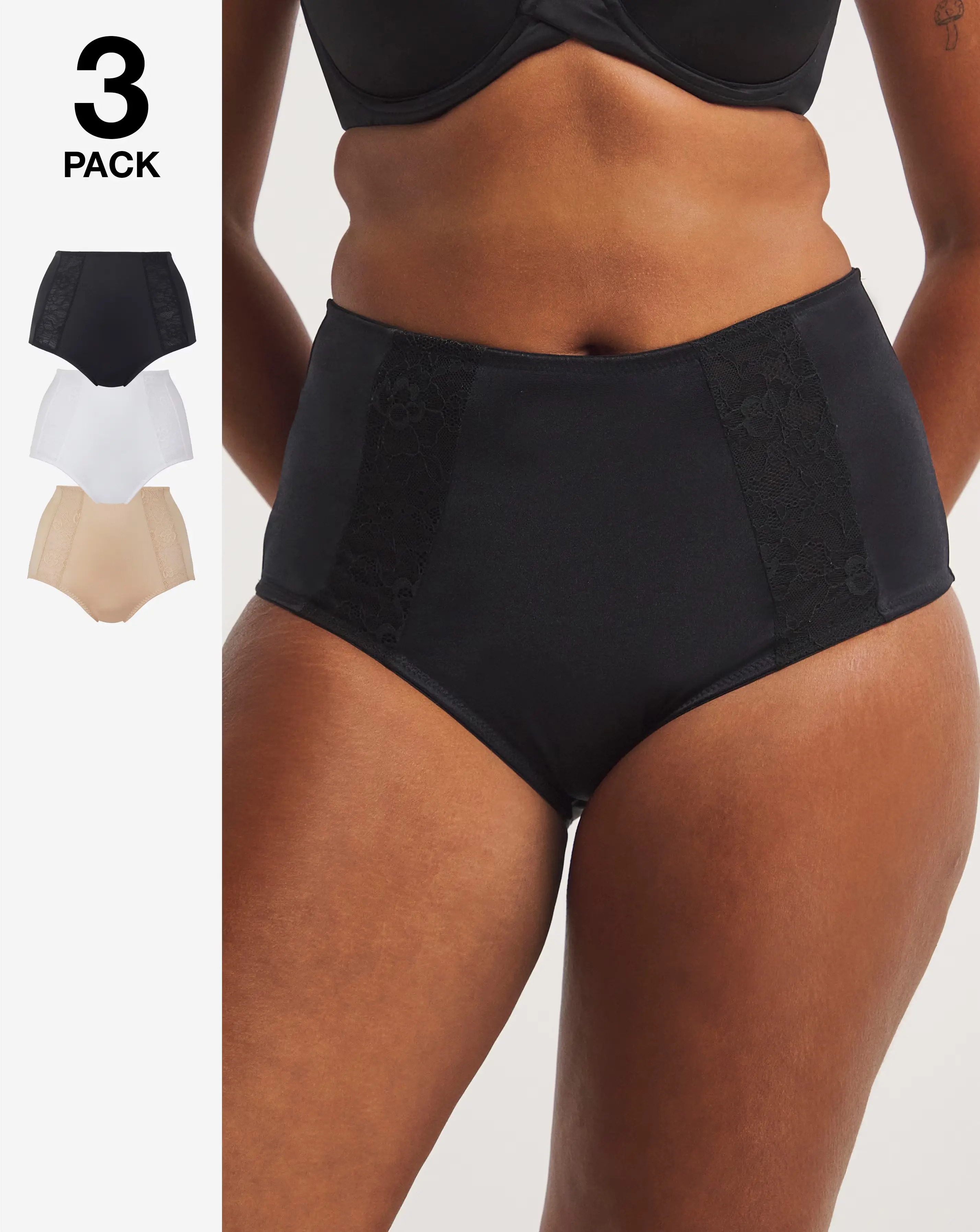 MAGISCULPT Firm Control 3 Pack Tummy Control Midi Knickers