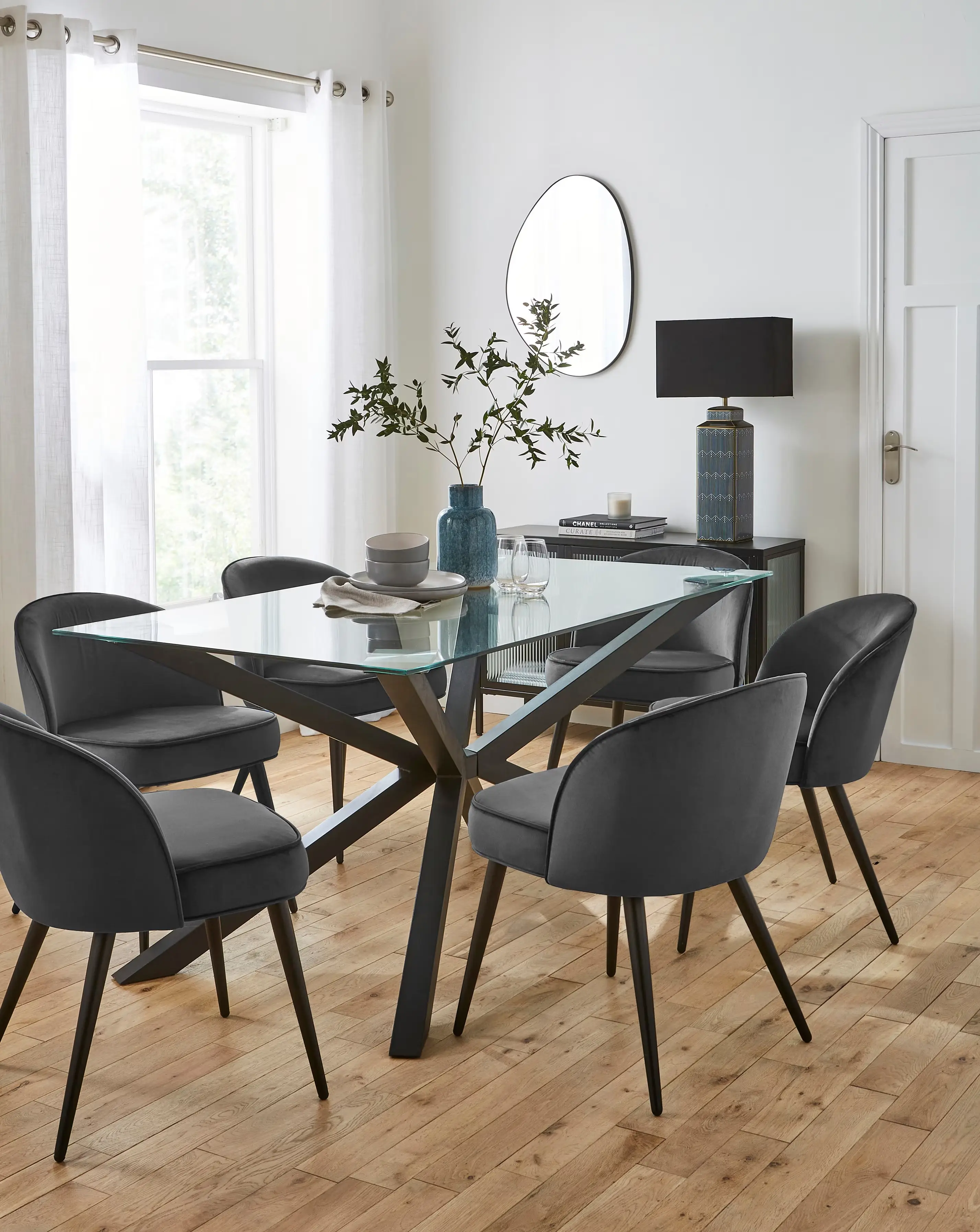 Bodie Black 6 Seater Dining Table 1 Bodie Black 6 Seater Dining Table