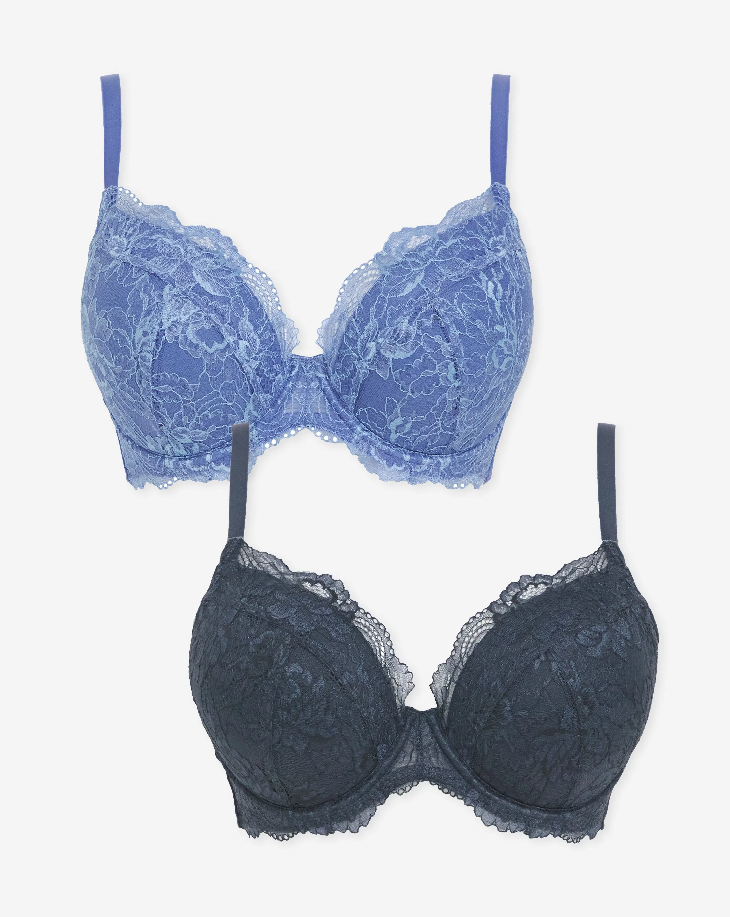 Pretty Secrets (2 Pack) New Ella Wired Padded Plunge Bras (B-G) Light Blue/Grey 5 Pretty Secrets (2 Pack) New Ella Wired Padded Plunge Bras (B-G) Light Blue/Grey