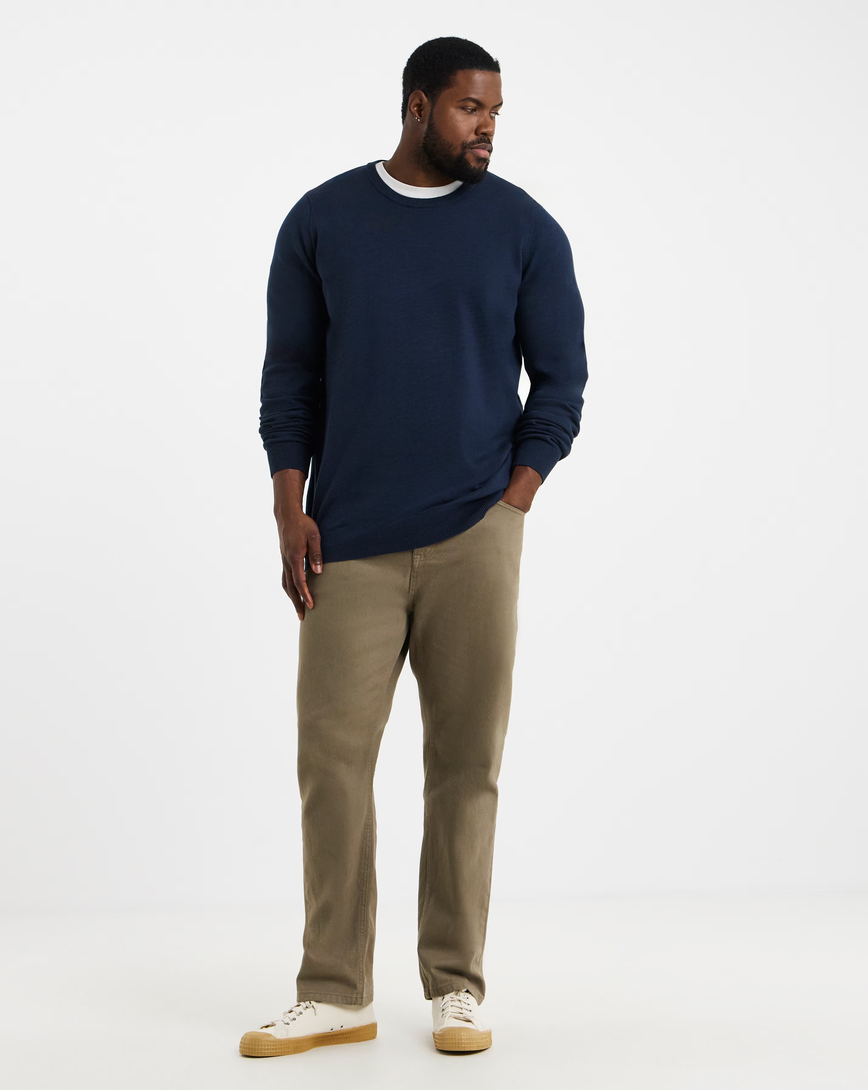 Cotton Crew Neck Knitted Jumper 2 Cotton Crew Neck Knitted Jumper