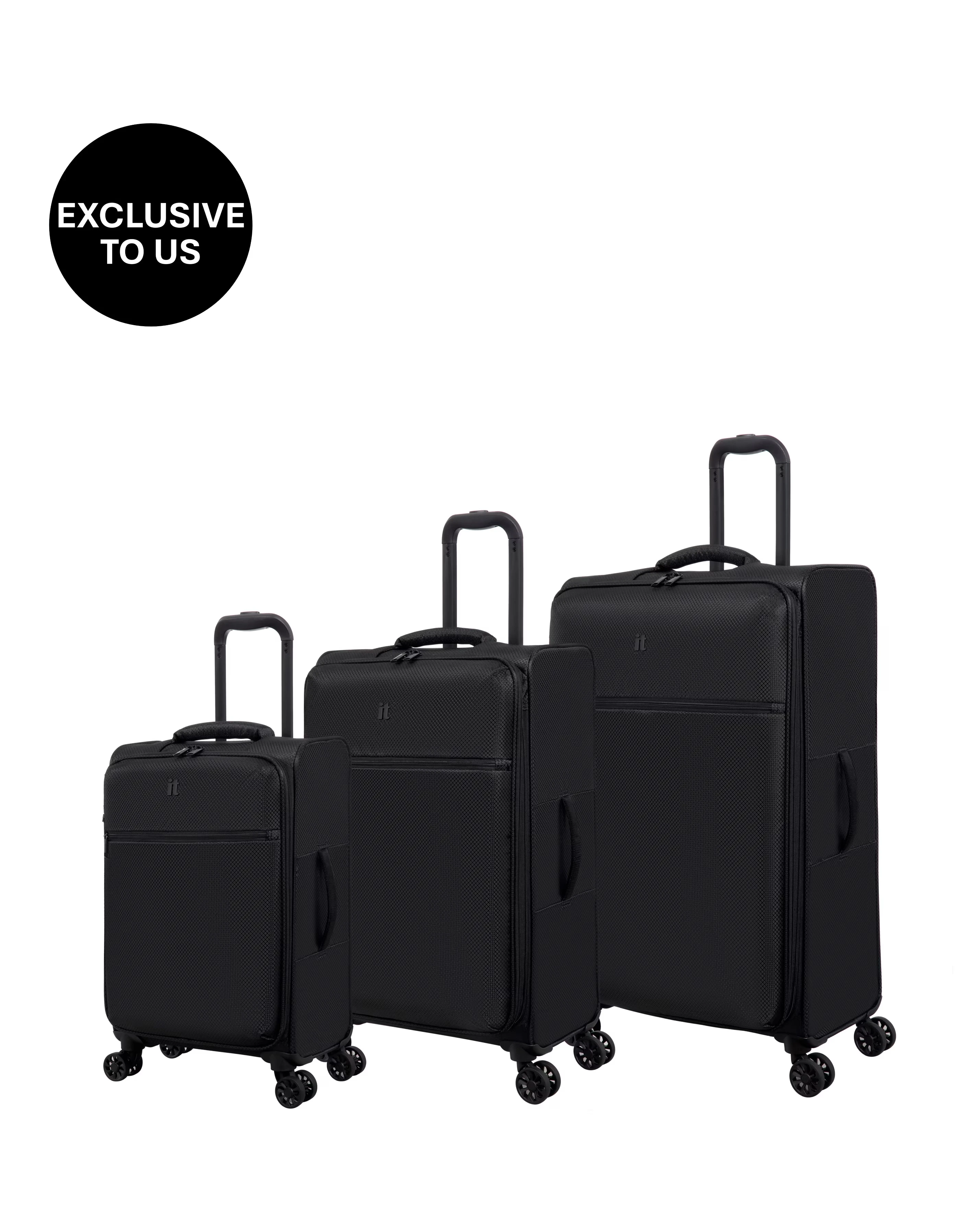 IT Luggage The Lite 3pc Suitcase Set - Black