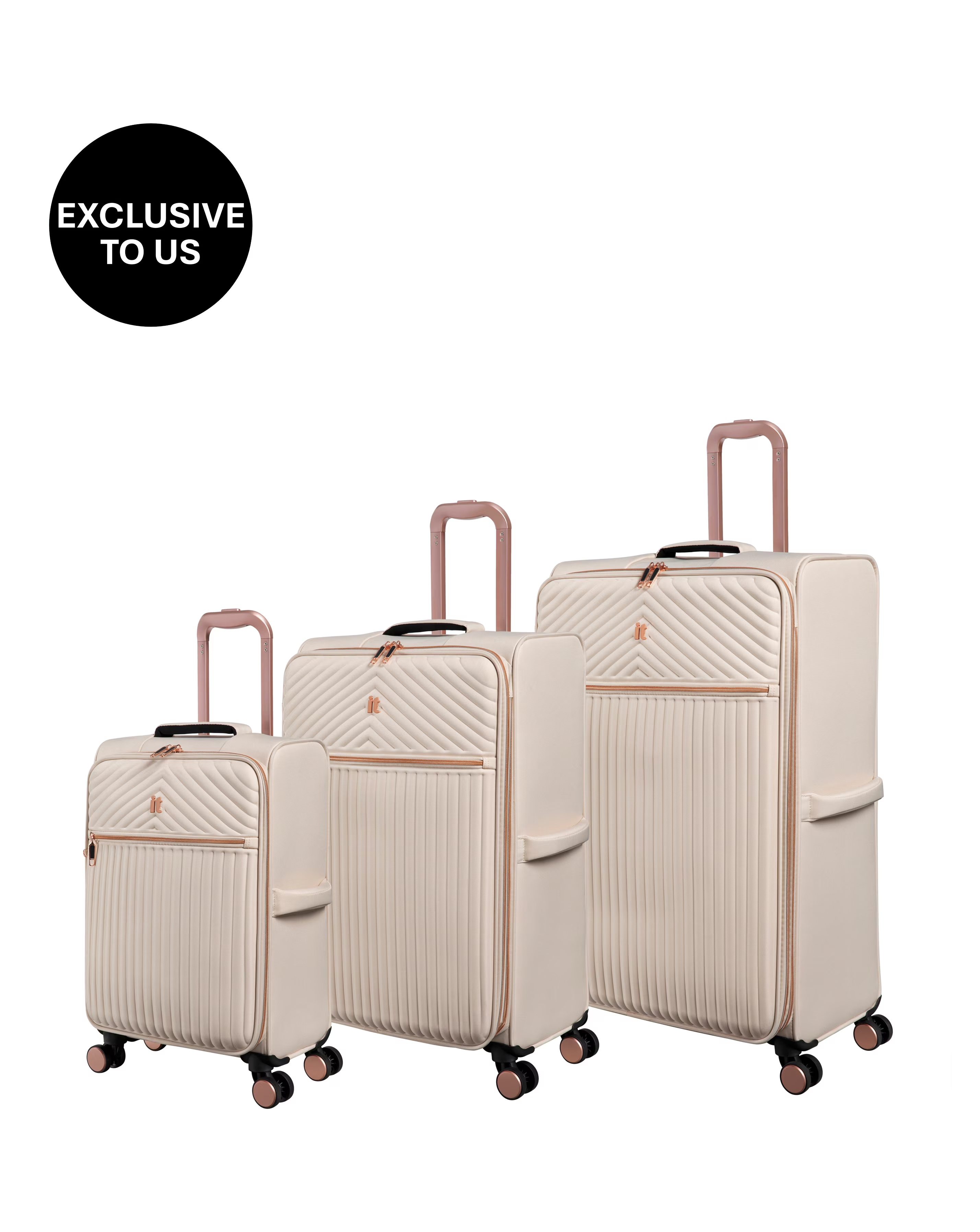 IT Luggage Esplanade 3pc Suitcase Set - Macadamia