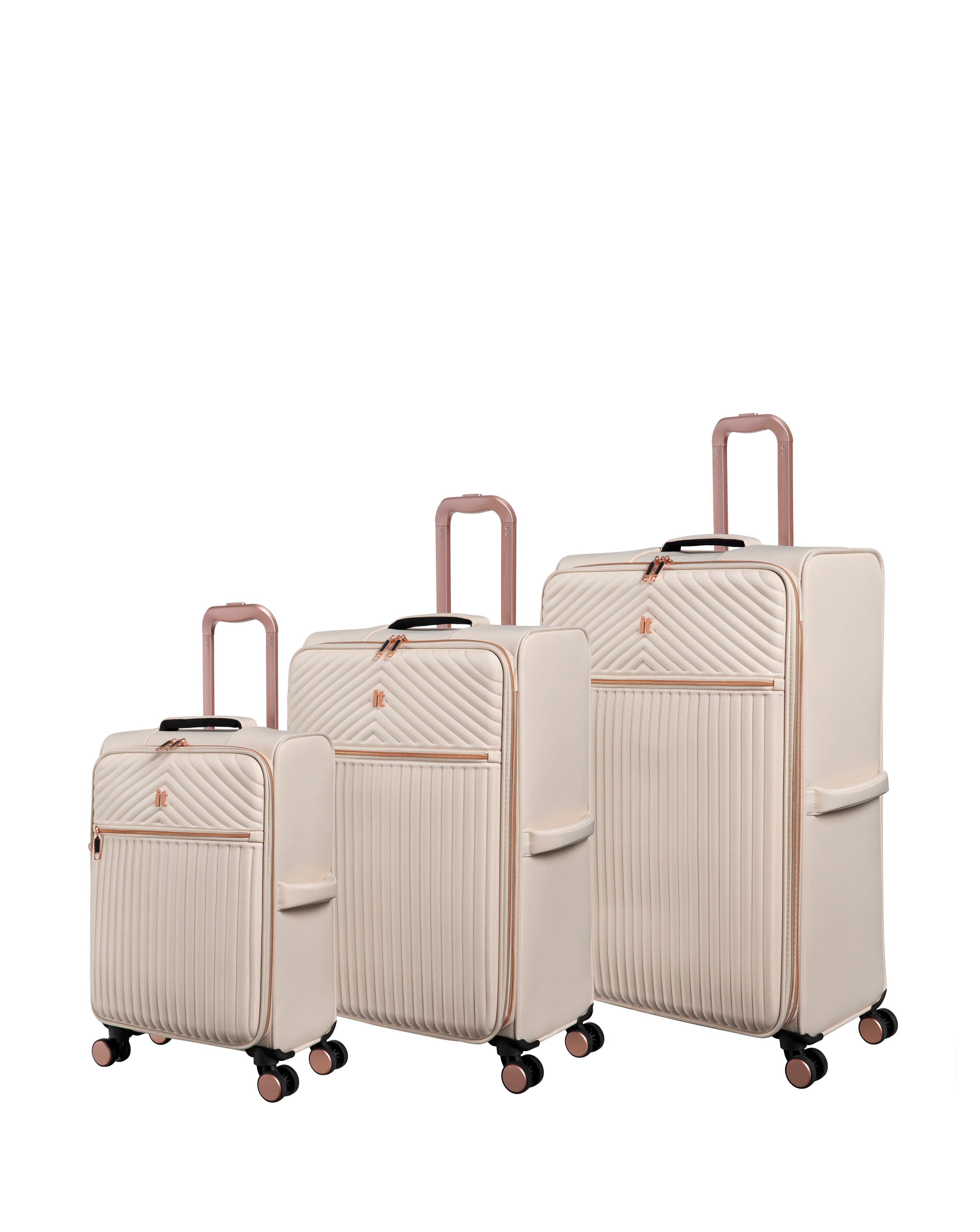 IT Luggage Esplanade 3pc Suitcase Set - Macadamia 2 IT Luggage Esplanade 3pc Suitcase Set - Macadamia