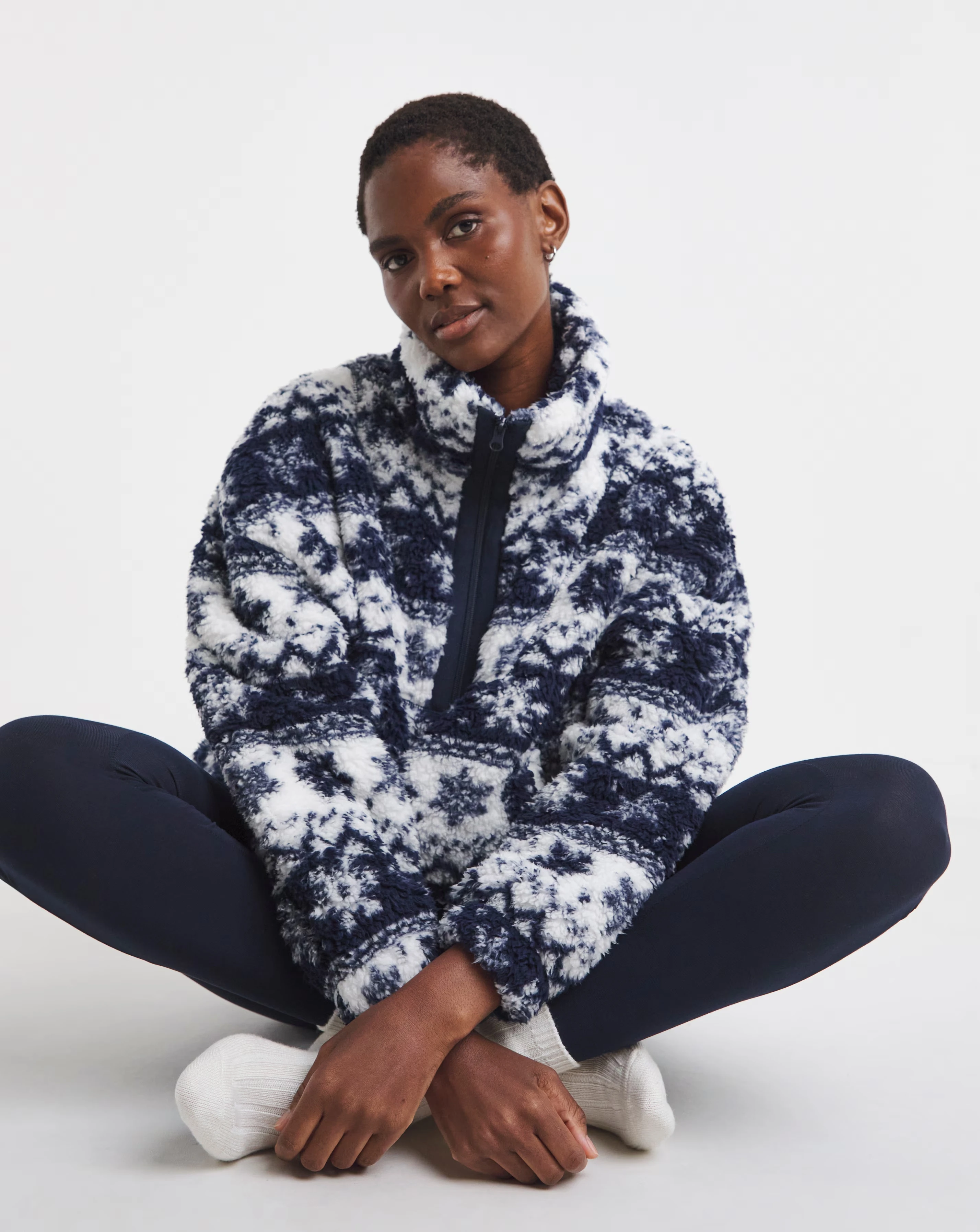 Pretty Secrets Quarter Zip Fleece Snuggle Top Fairisle 3 Pretty Secrets Quarter Zip Fleece Snuggle Top Fairisle