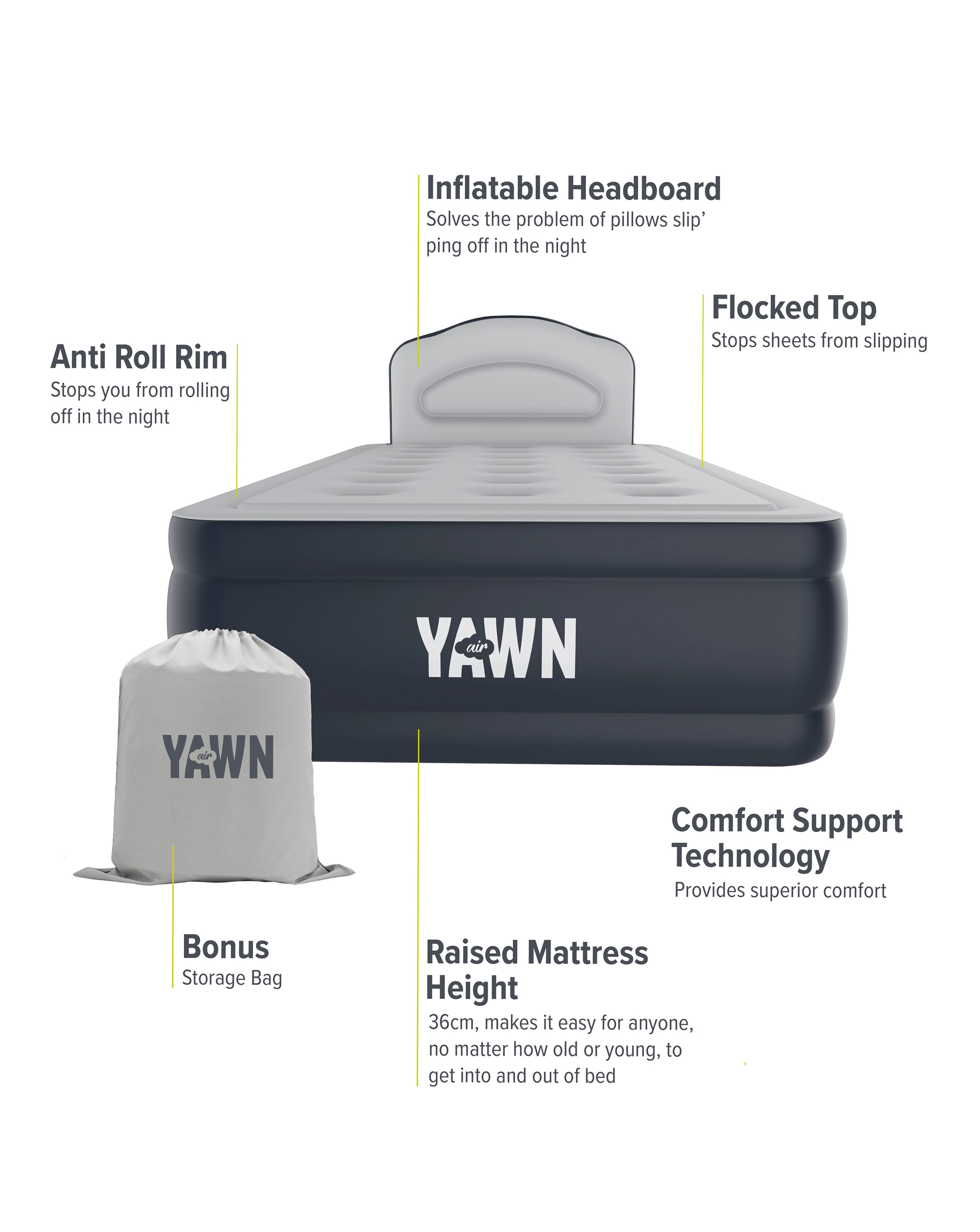 Yawn Single Airbed (with custom fitted sheet) 2 Yawn Single Airbed (with custom fitted sheet)