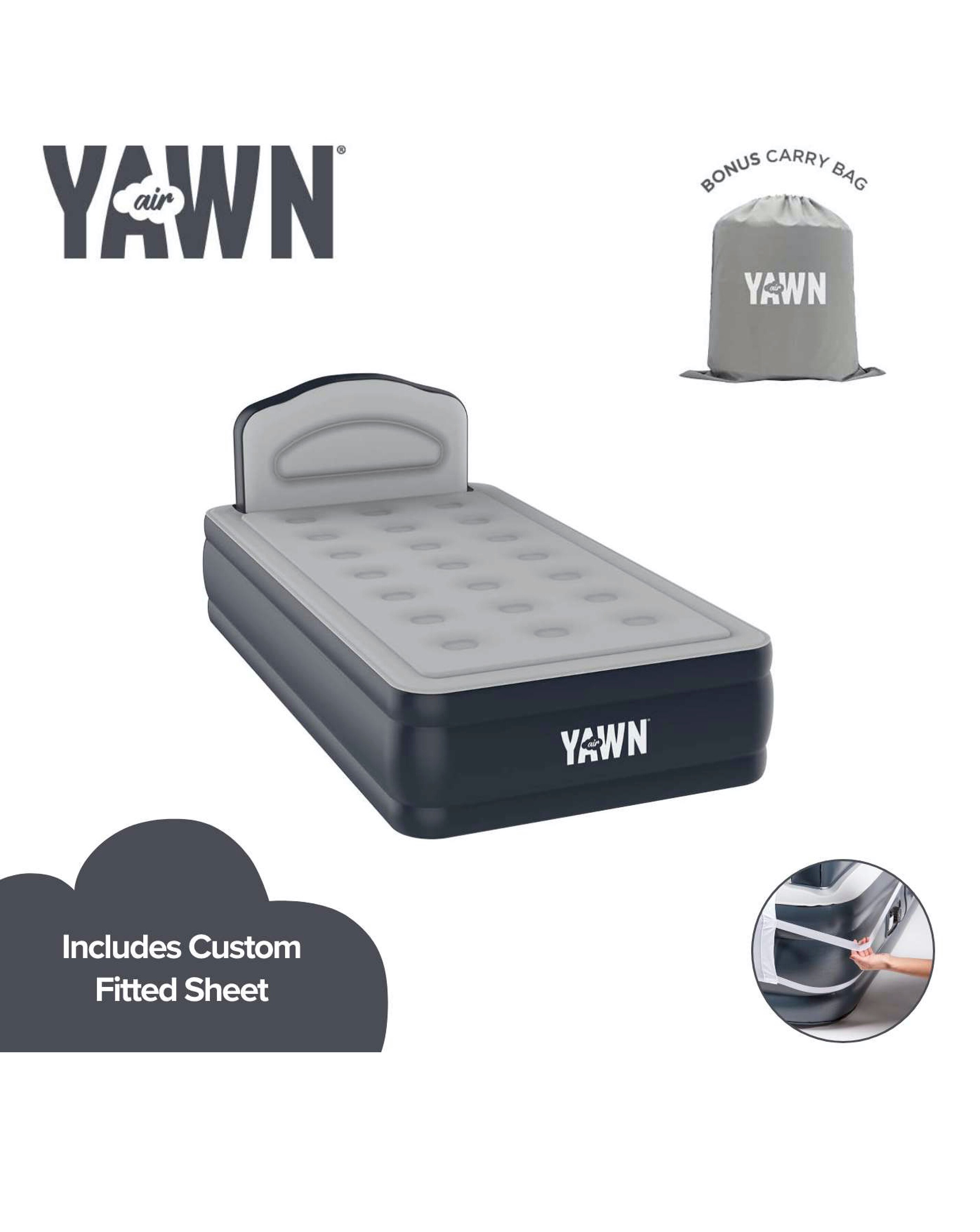 Yawn Single Airbed (with custom fitted sheet) 4 Yawn Single Airbed (with custom fitted sheet)