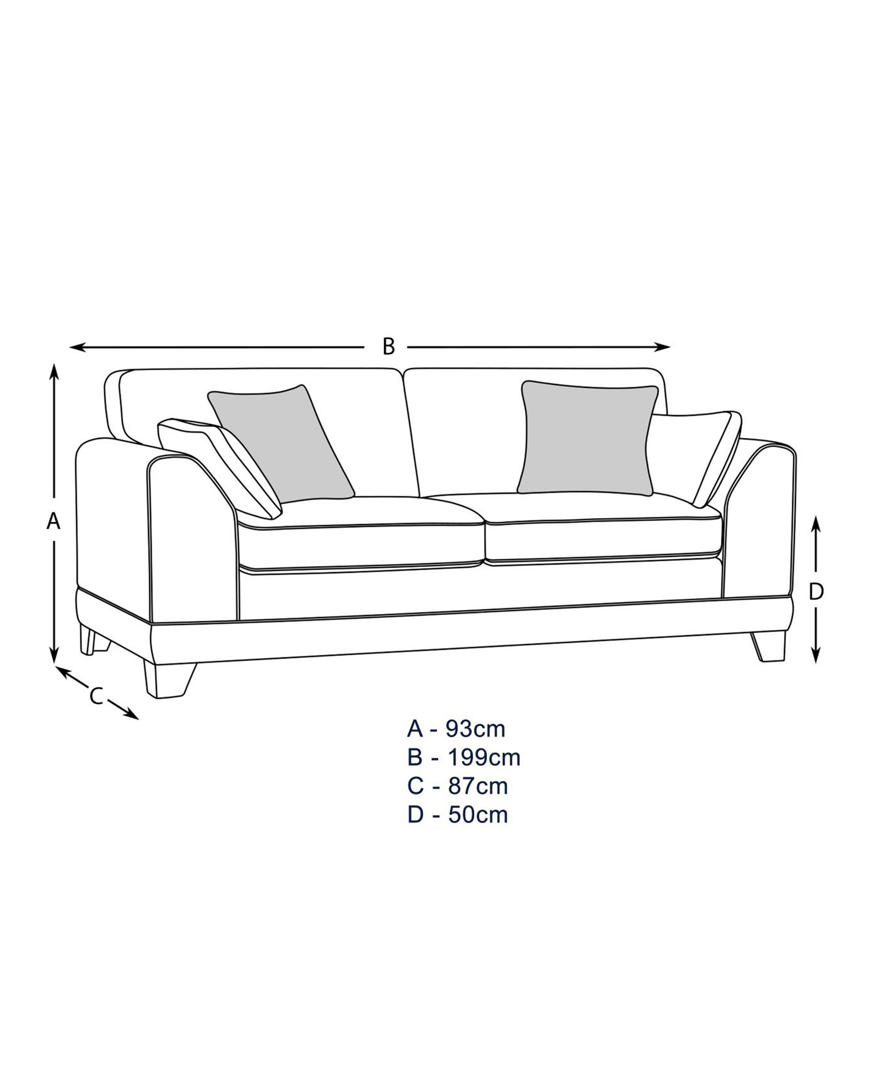 Hilliard Fabric 3 Seater Sofa 2 Hilliard Fabric 3 Seater Sofa