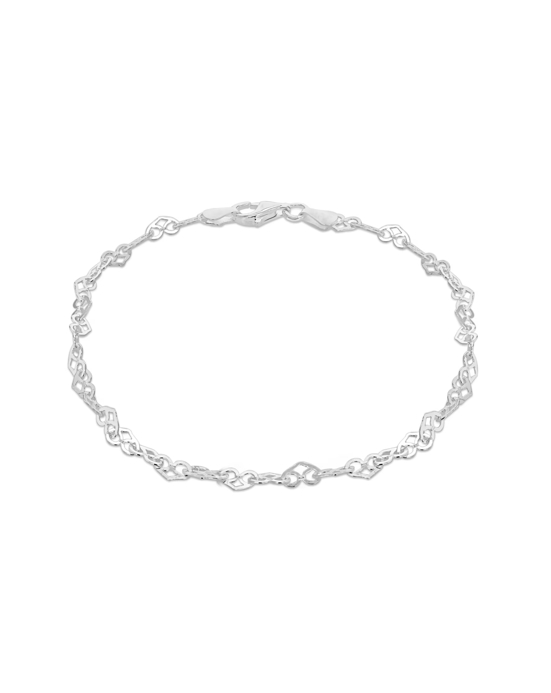 Sterling Silver Heart Link Bracelet 1 Sterling Silver Heart Link Bracelet