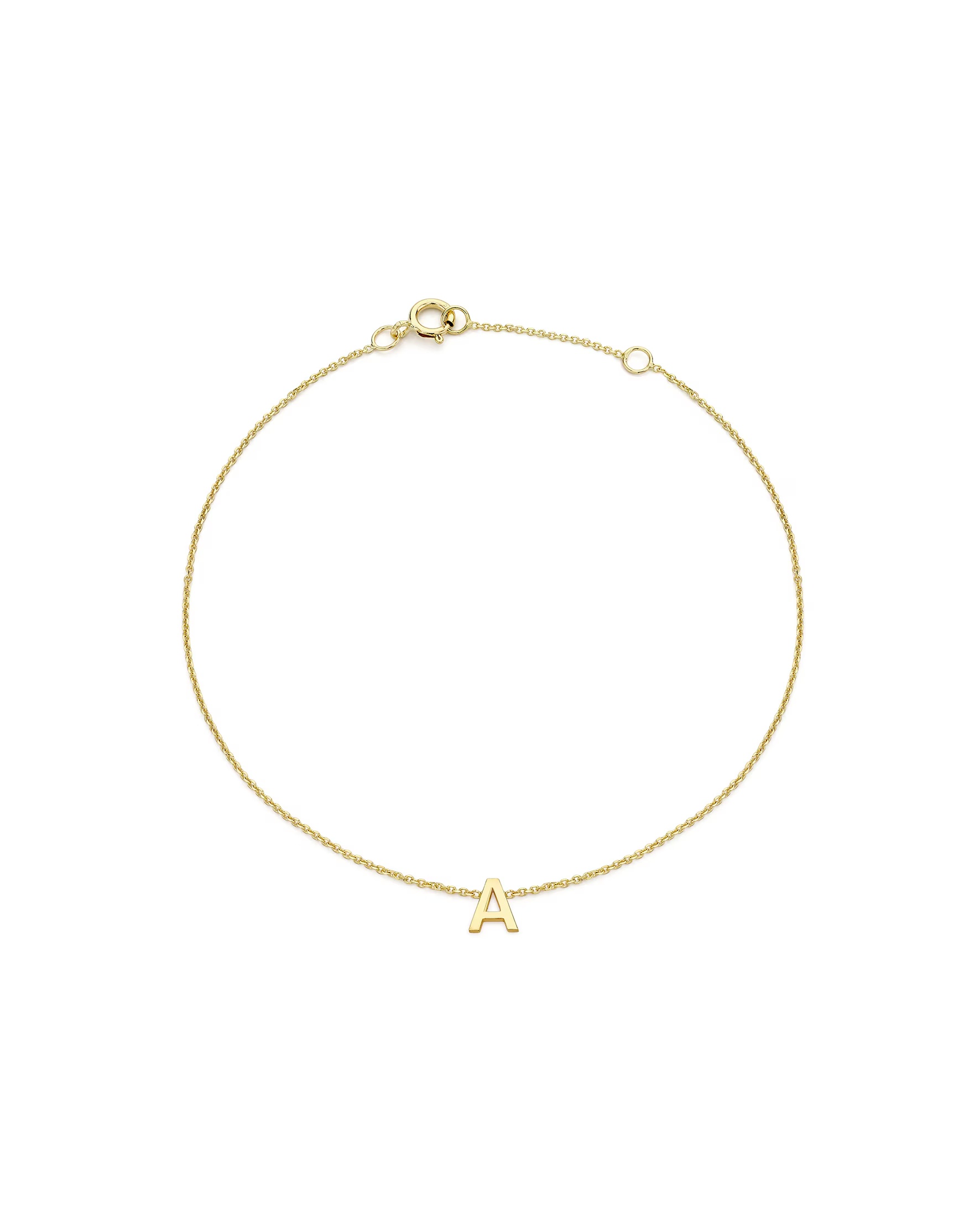 9 Carat Gold A-Z Initial Bracelet 1 9 Carat Gold A-Z Initial Bracelet