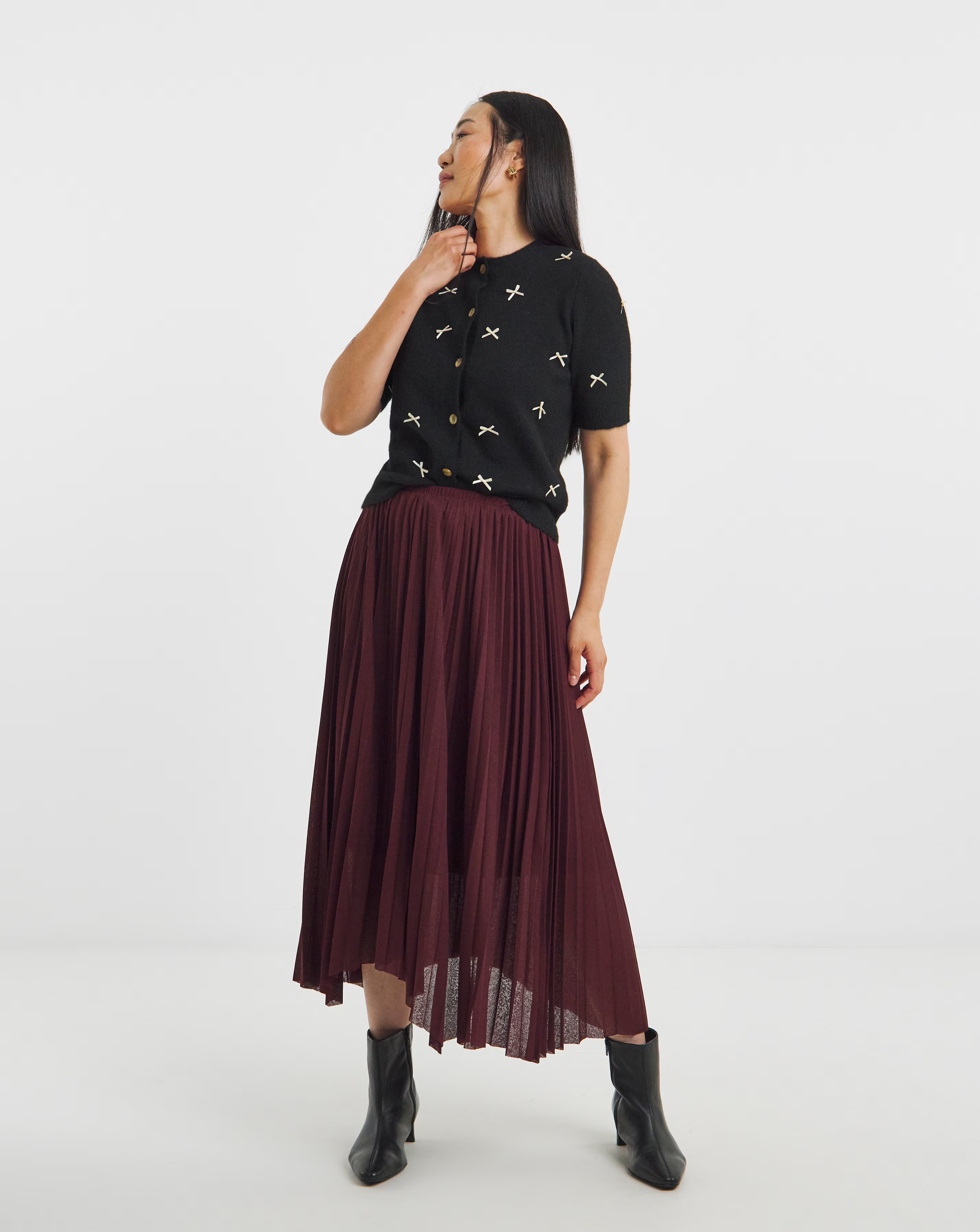 Bow Short Sleeve Cardigan 2 Bow Short Sleeve Cardigan