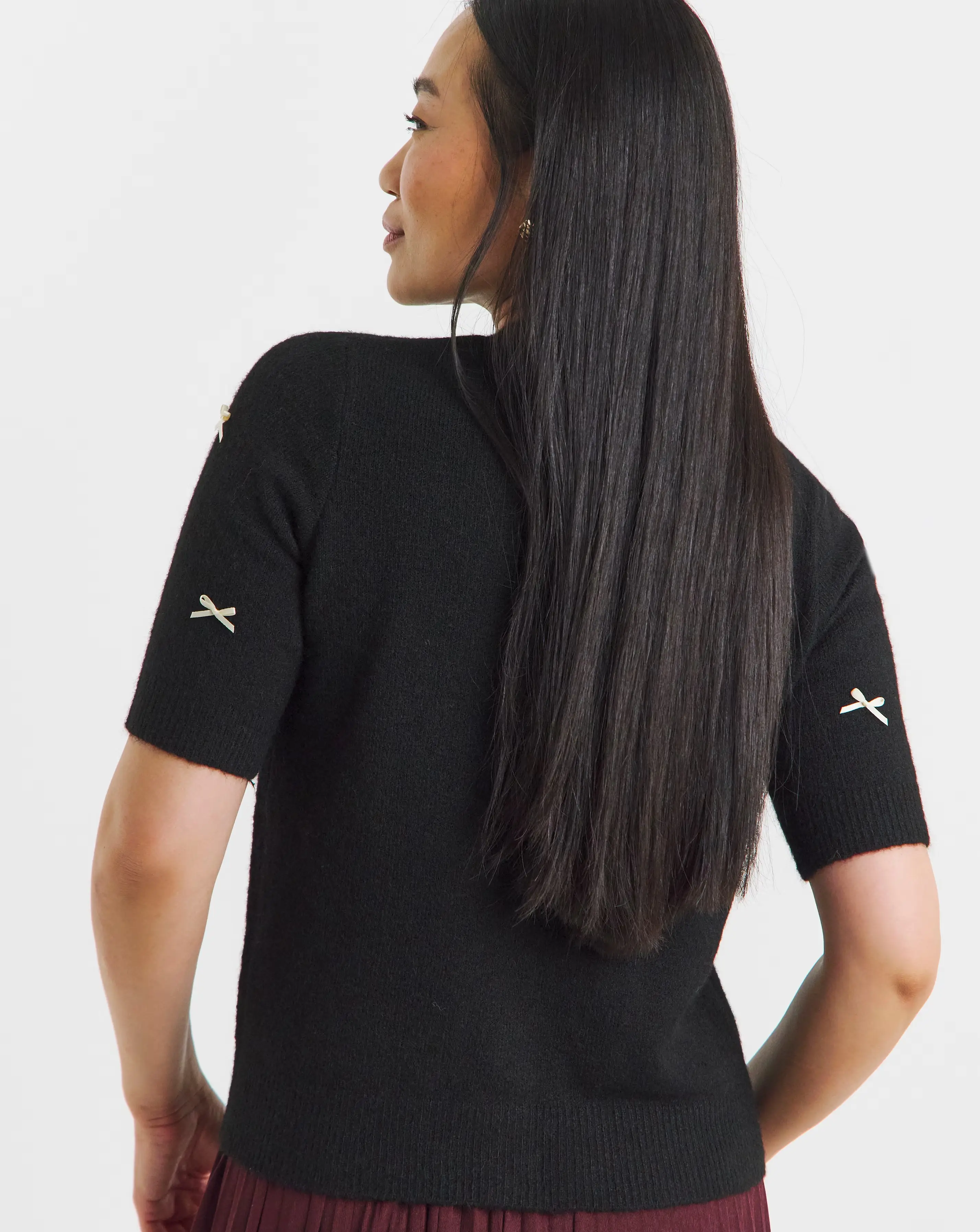 Bow Short Sleeve Cardigan 4 Bow Short Sleeve Cardigan