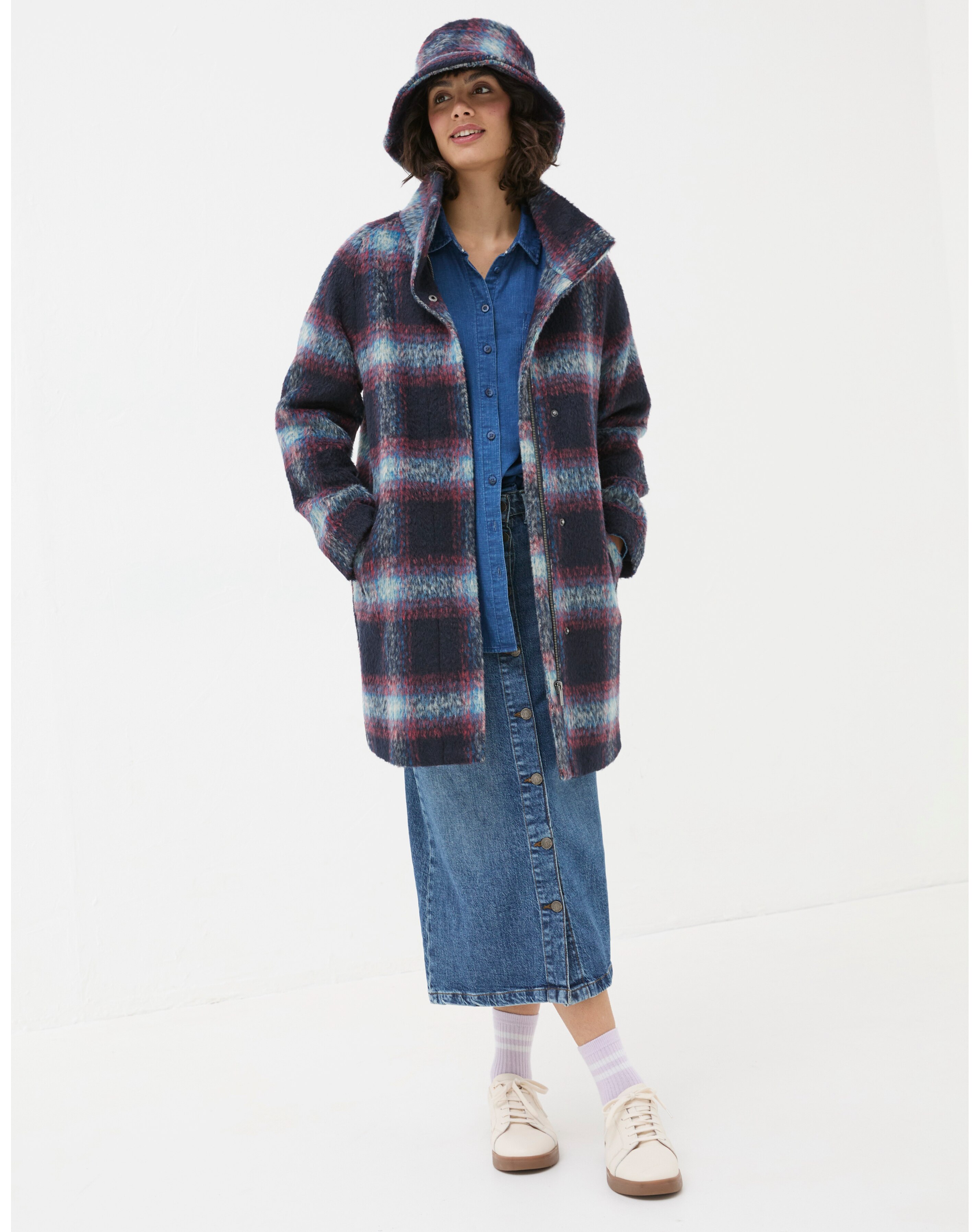 FatFace Freya Wool Blend Check Coat 1 FatFace Freya Wool Blend Check Coat