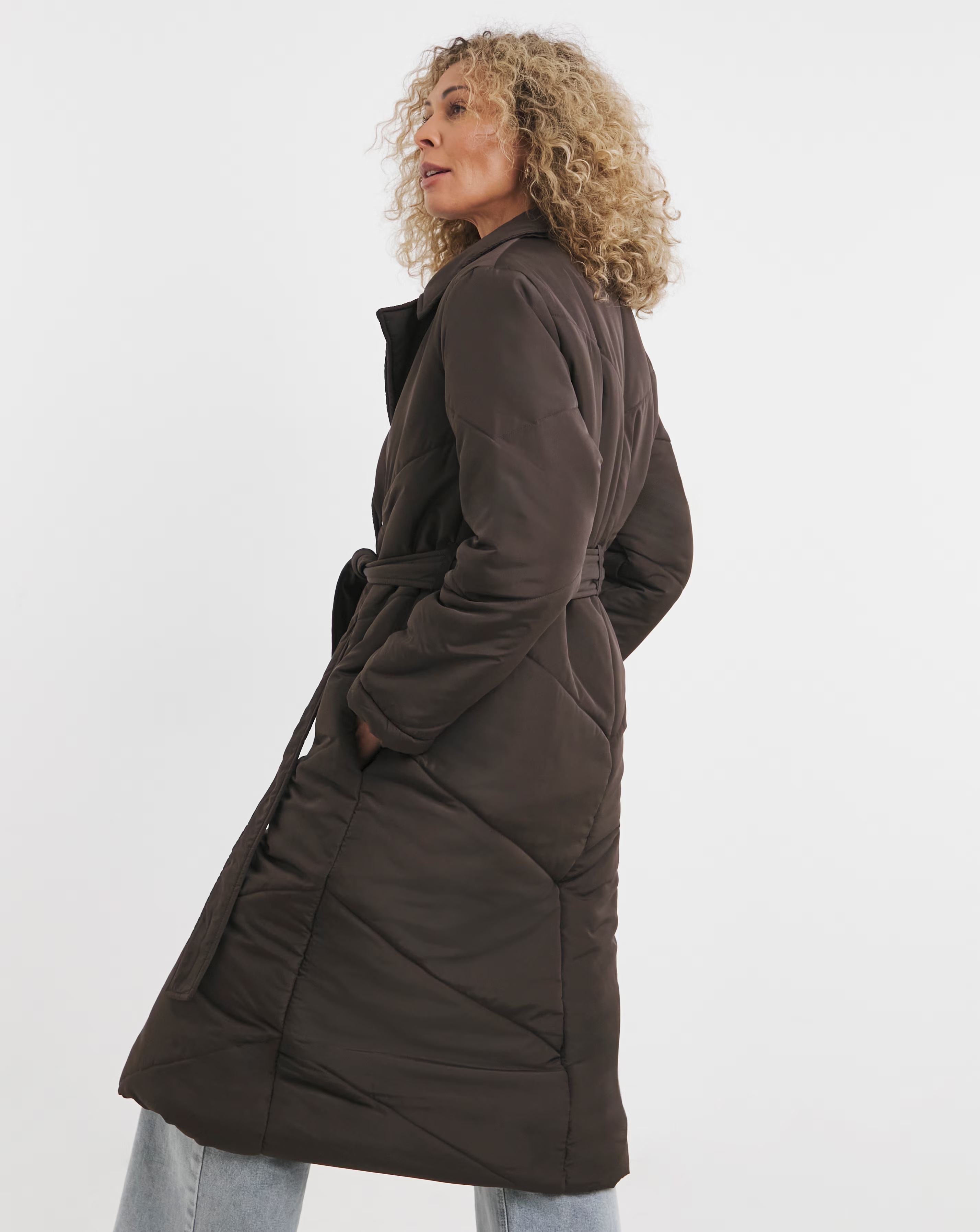 Chocolate Padded Robe Coat 3 Chocolate Padded Robe Coat