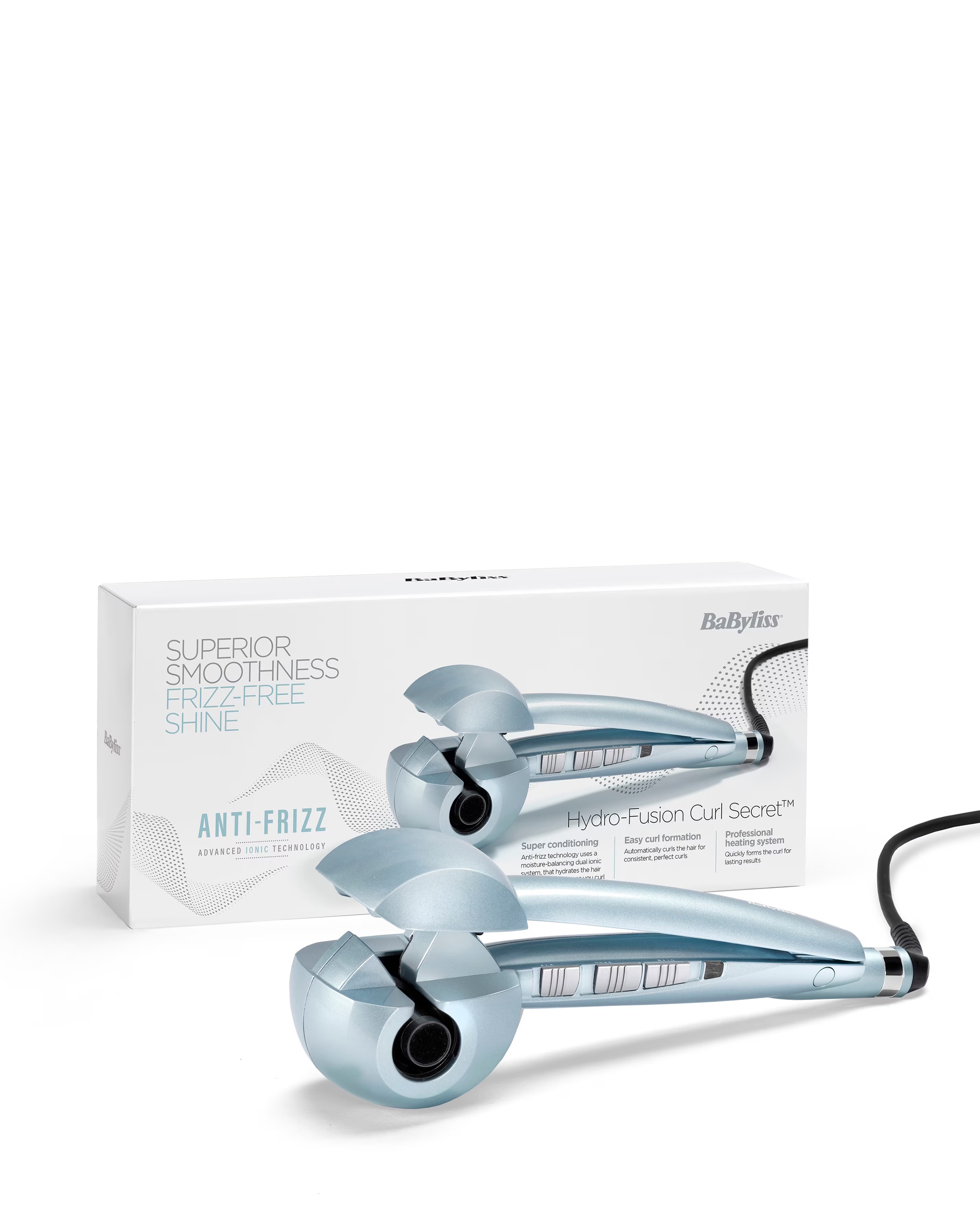 BaByliss Hydro-Fusion Anti Frizz Curl Secret, Automatic Hair Curler