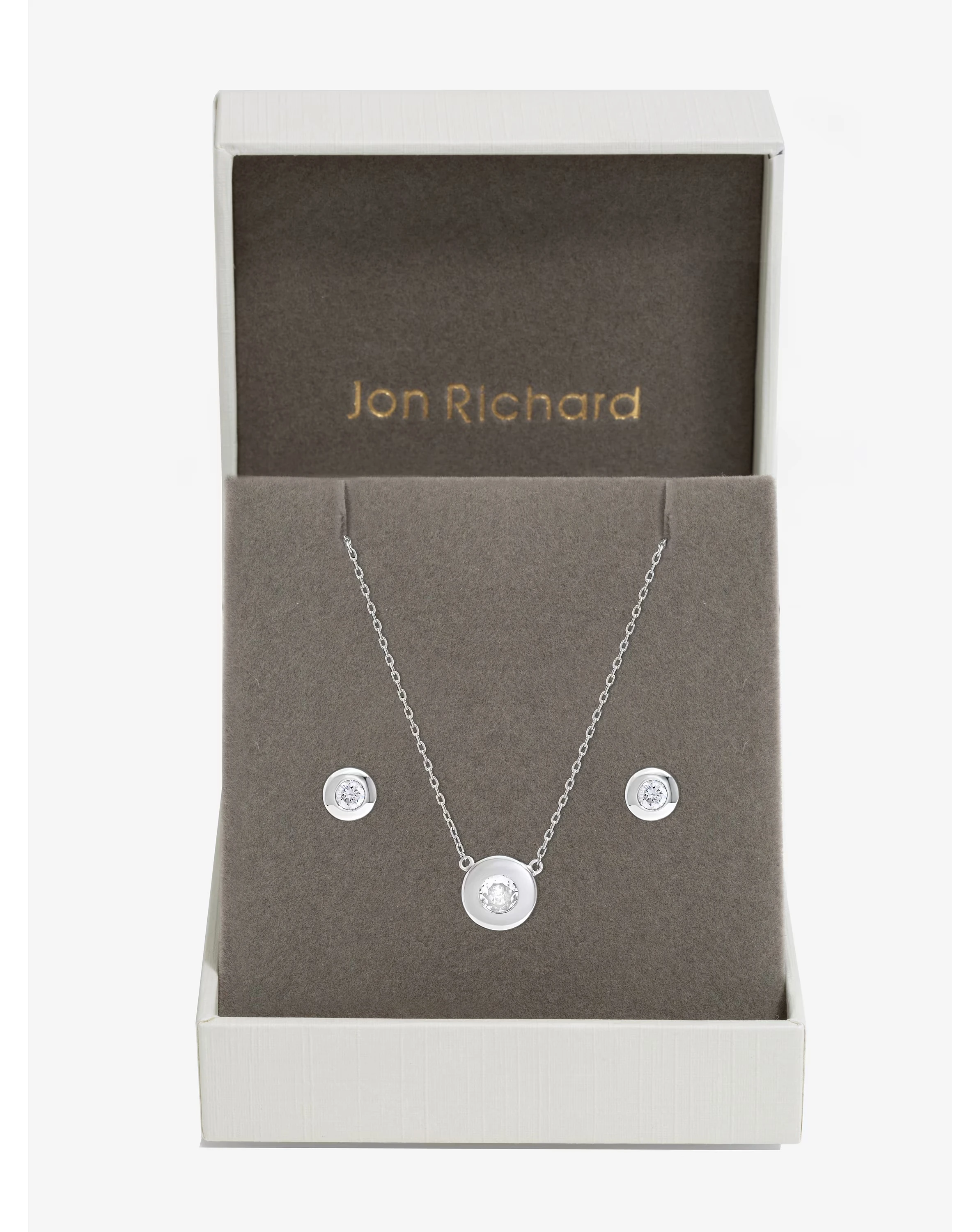 Jon Richard Silver Plated and Crystal Besel Set - Gift Box 1 Jon Richard Silver Plated and Crystal Besel Set - Gift Box