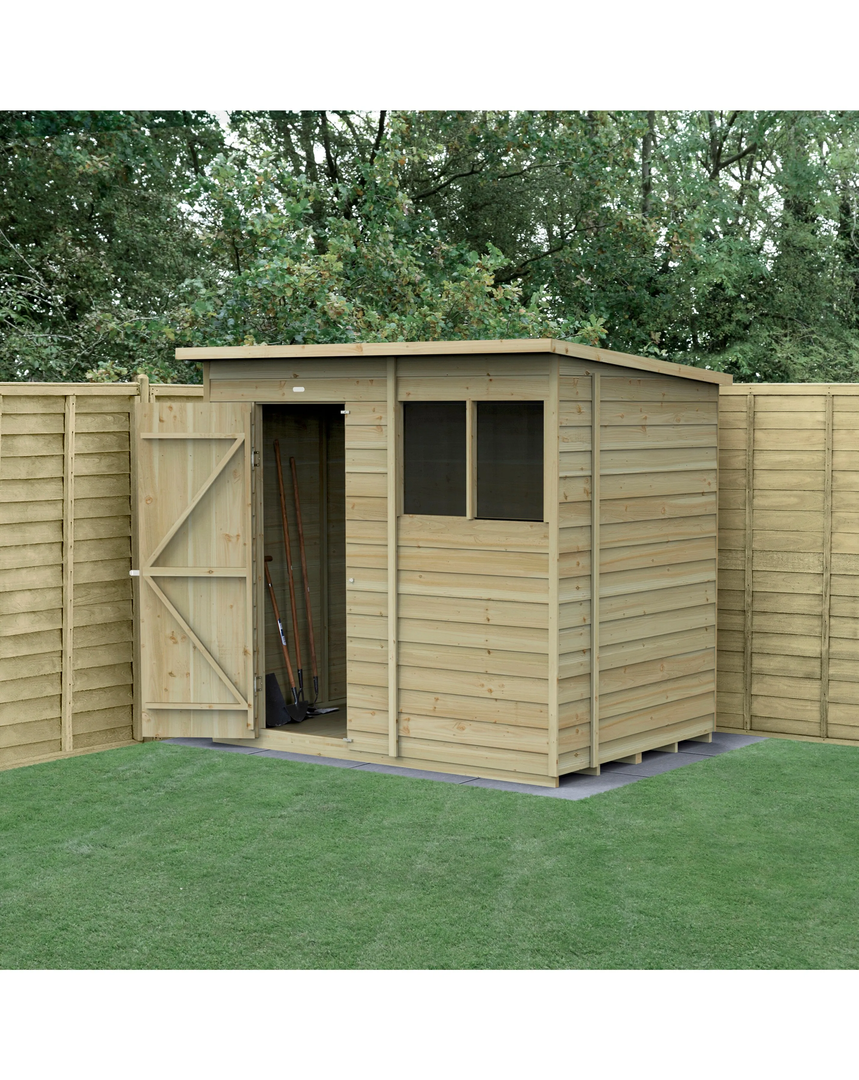 4LIFE Pent Shed 7x5 - Single Door - 2 Windows (Home Delivery)