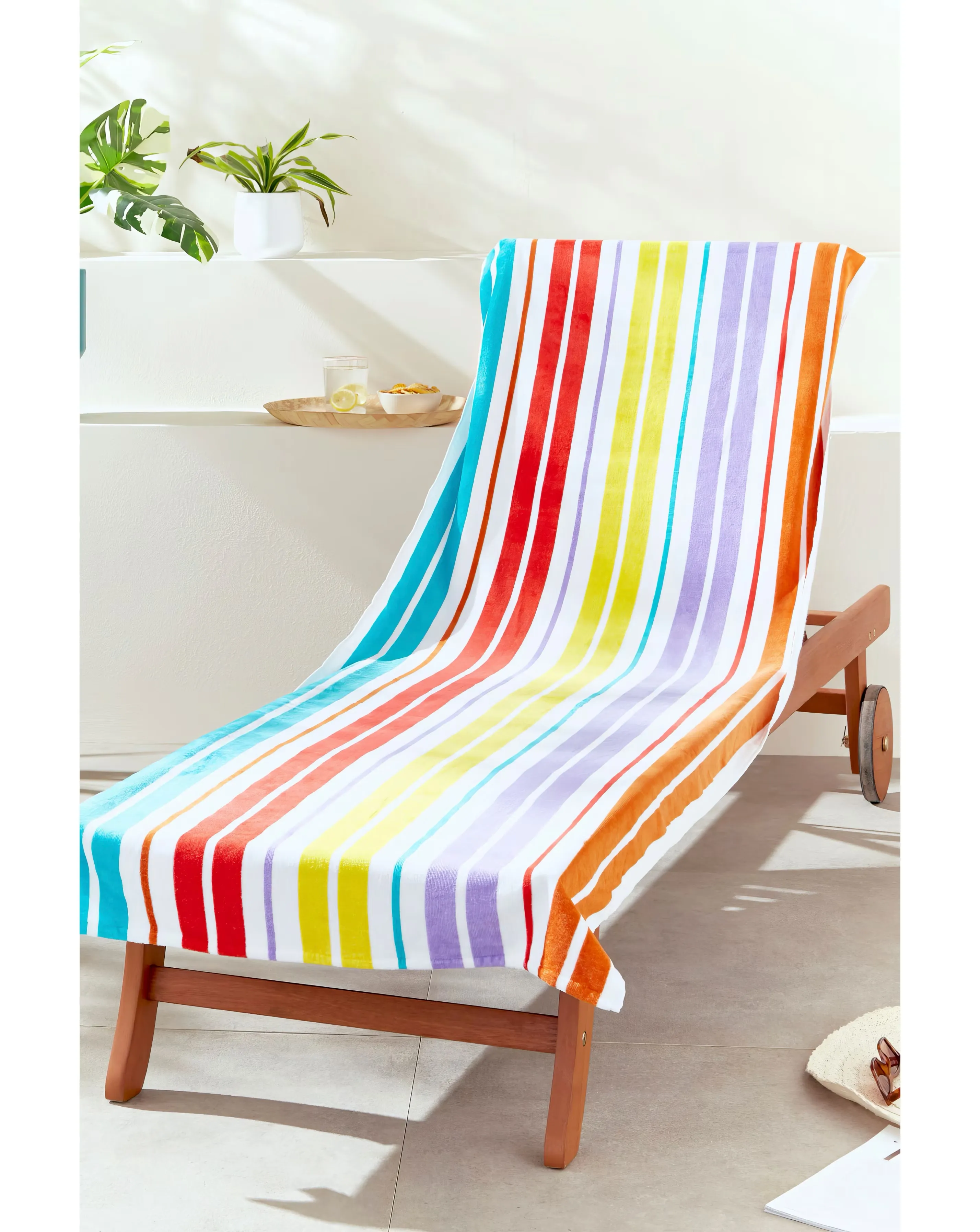 Catherine Lansfield Rainbow Lounger Towel 1 Catherine Lansfield Rainbow Lounger Towel