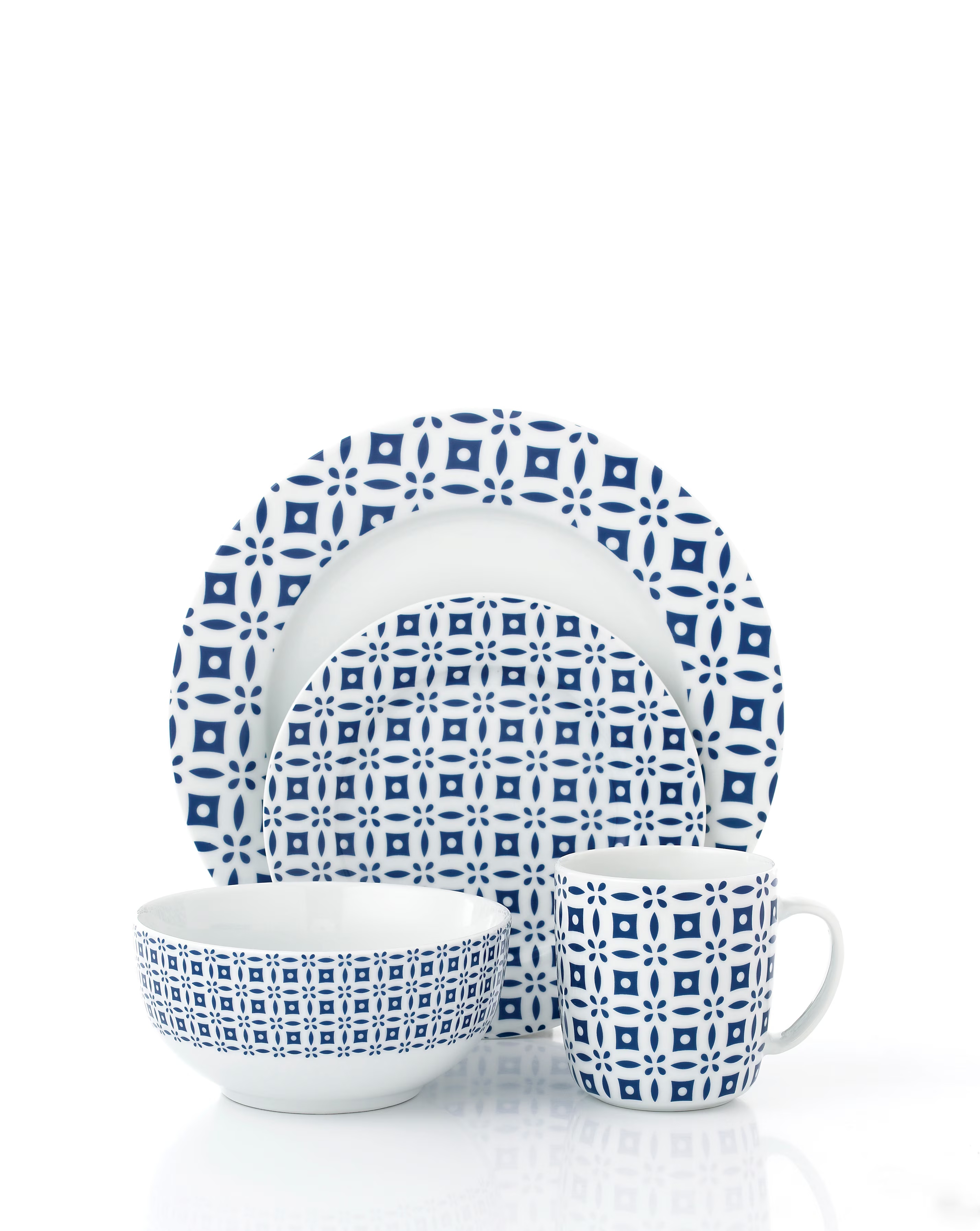 Waterside Blue Geo 16 Piece Dinner Set 5 Waterside Blue Geo 16 Piece Dinner Set