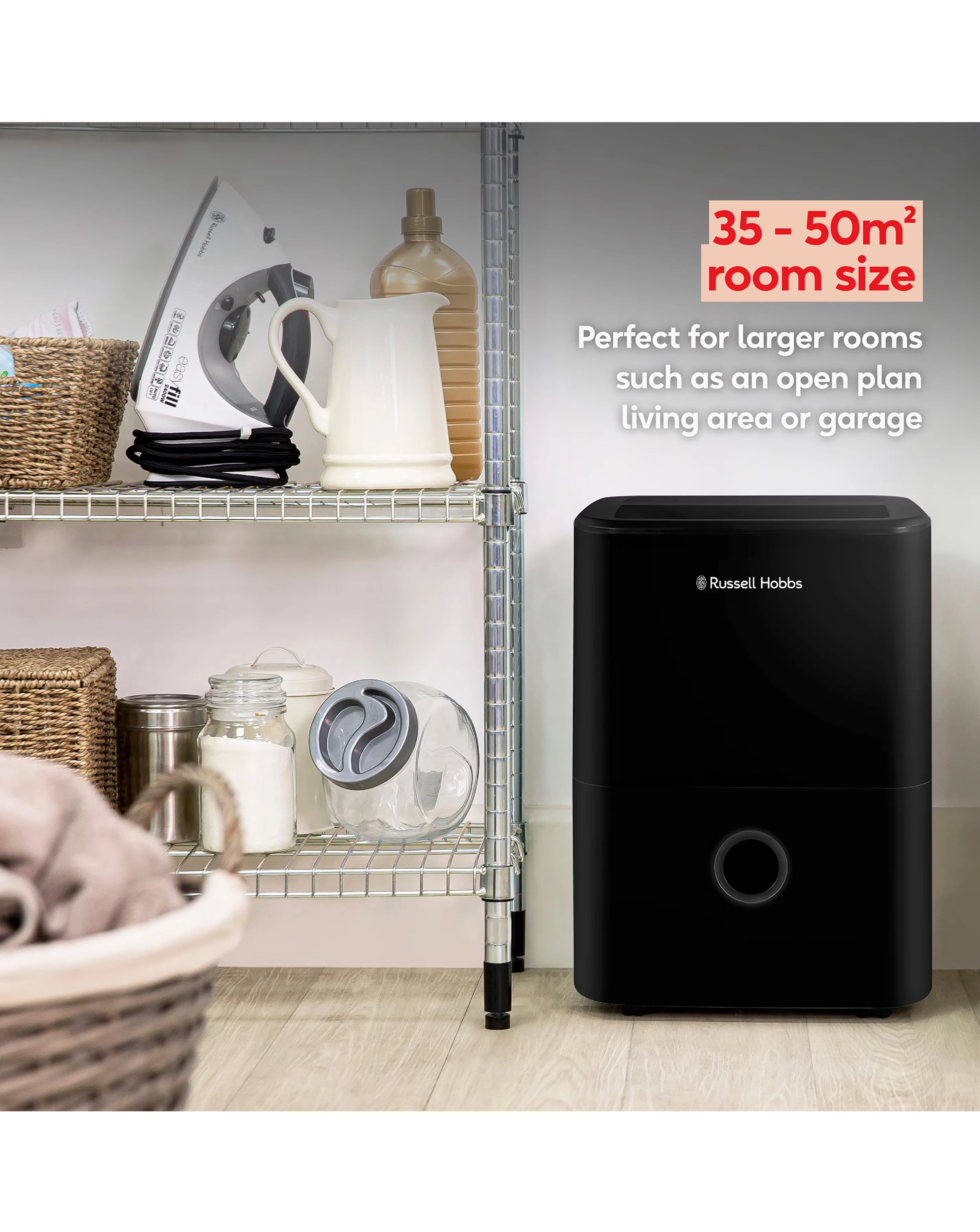 Russell Hobbs RHDH2002B 20 Litre Dehumidifier - Black 6 Russell Hobbs RHDH2002B 20 Litre Dehumidifier - Black