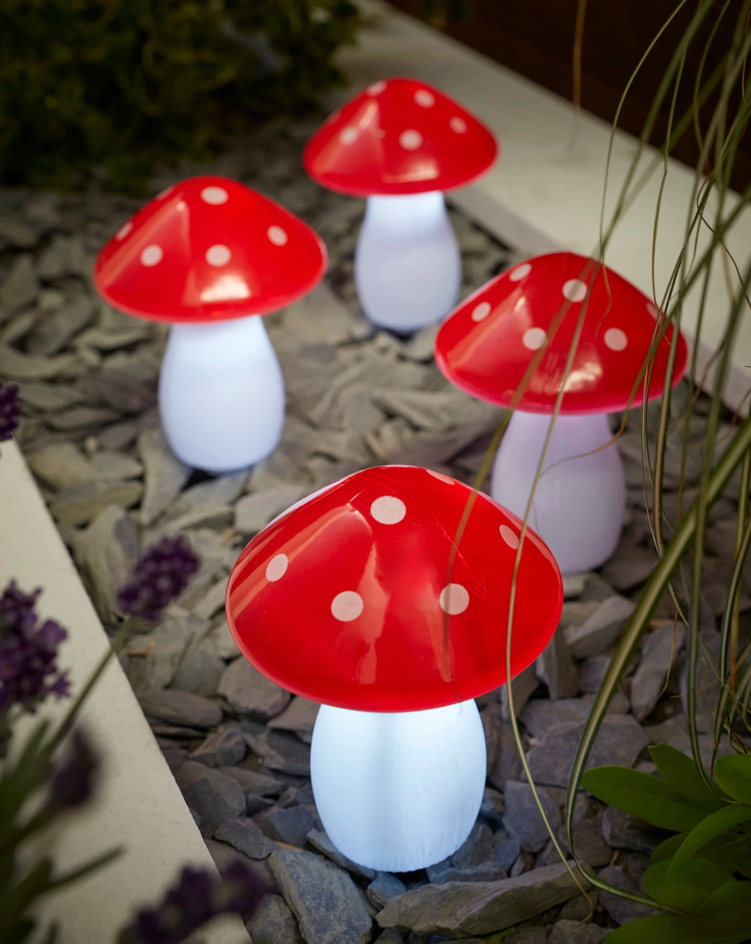 Fairy Mushroom Stake Lights - Set of 4 3 Fairy Mushroom Stake Lights - Set of 4