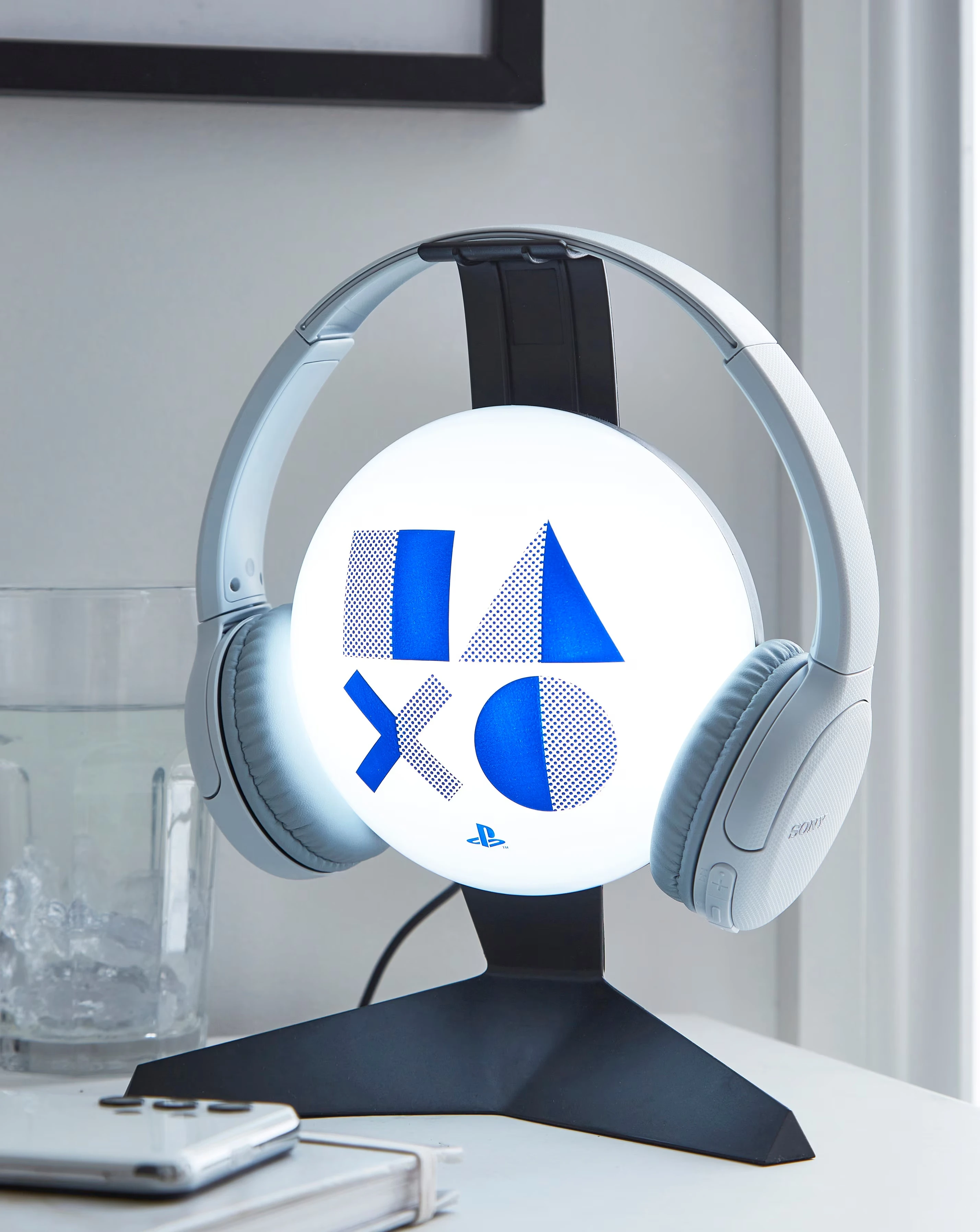 Headset Stand Light- Playstation Ear Phone Holder for Gaming Set Up USB Powered