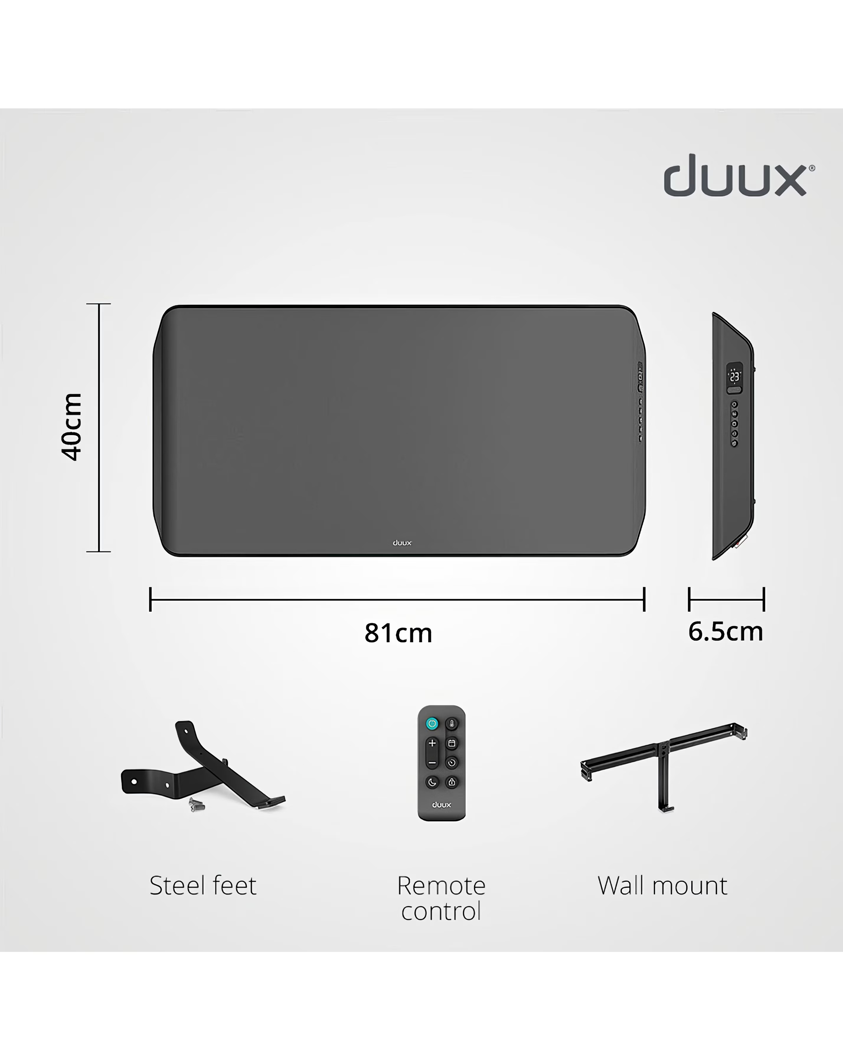 Duux Edge 1000 Smart Convector Heater Grey 2 Duux Edge 1000 Smart Convector Heater Grey