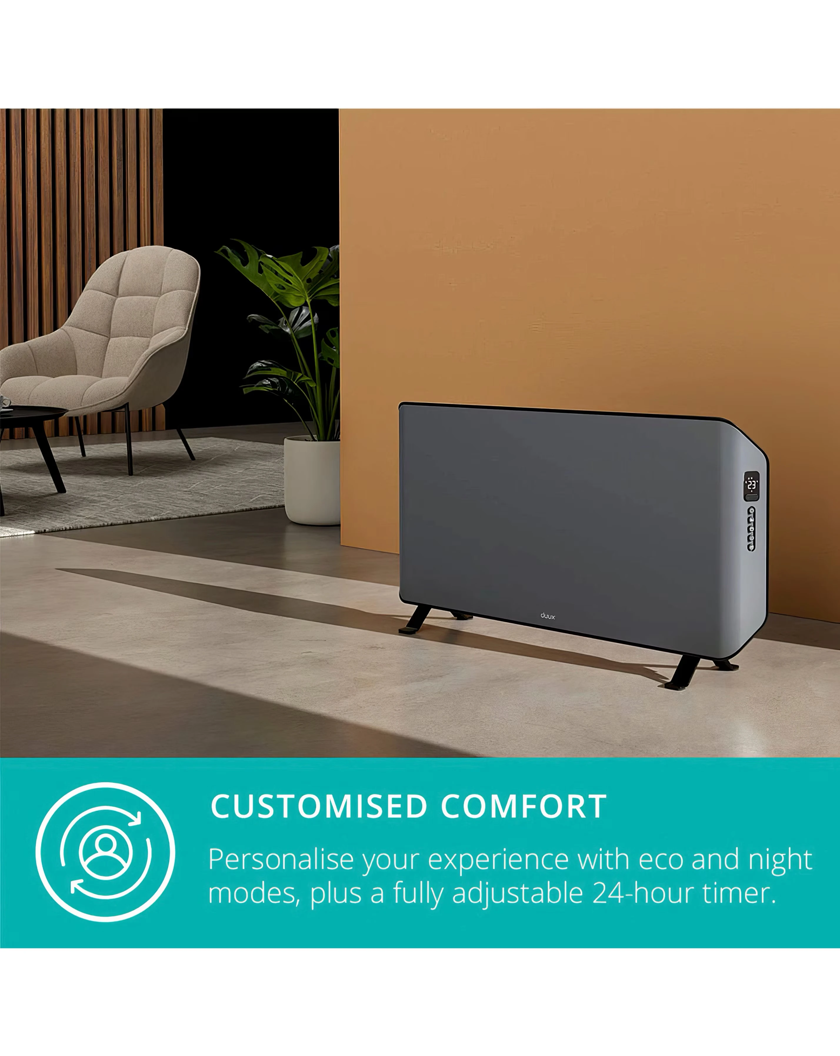 Duux Edge 1000 Smart Convector Heater Grey 5 Duux Edge 1000 Smart Convector Heater Grey