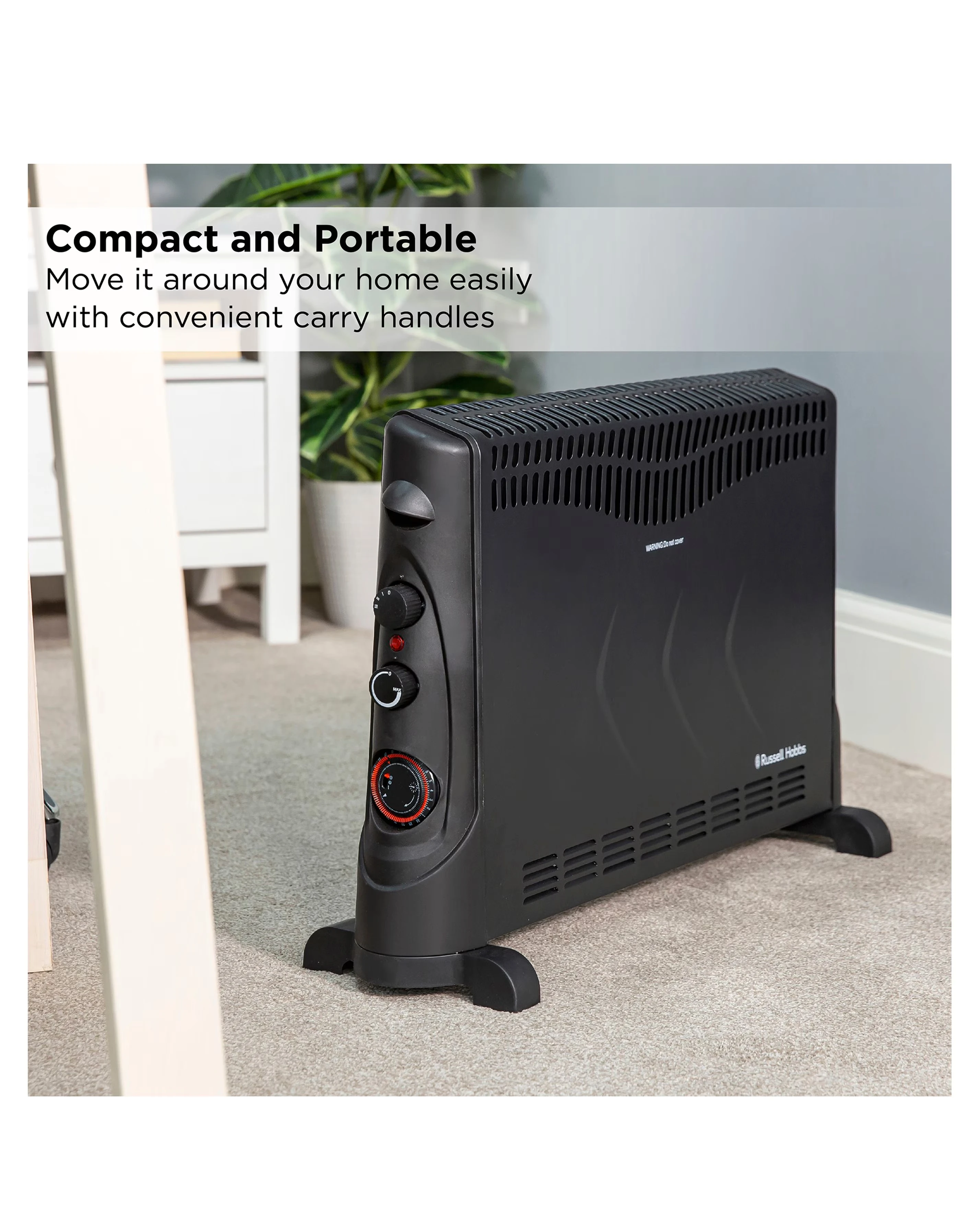 Russell Hobbs 2kW Black Convection Heater with Timer 4 Russell Hobbs 2kW Black Convection Heater with Timer