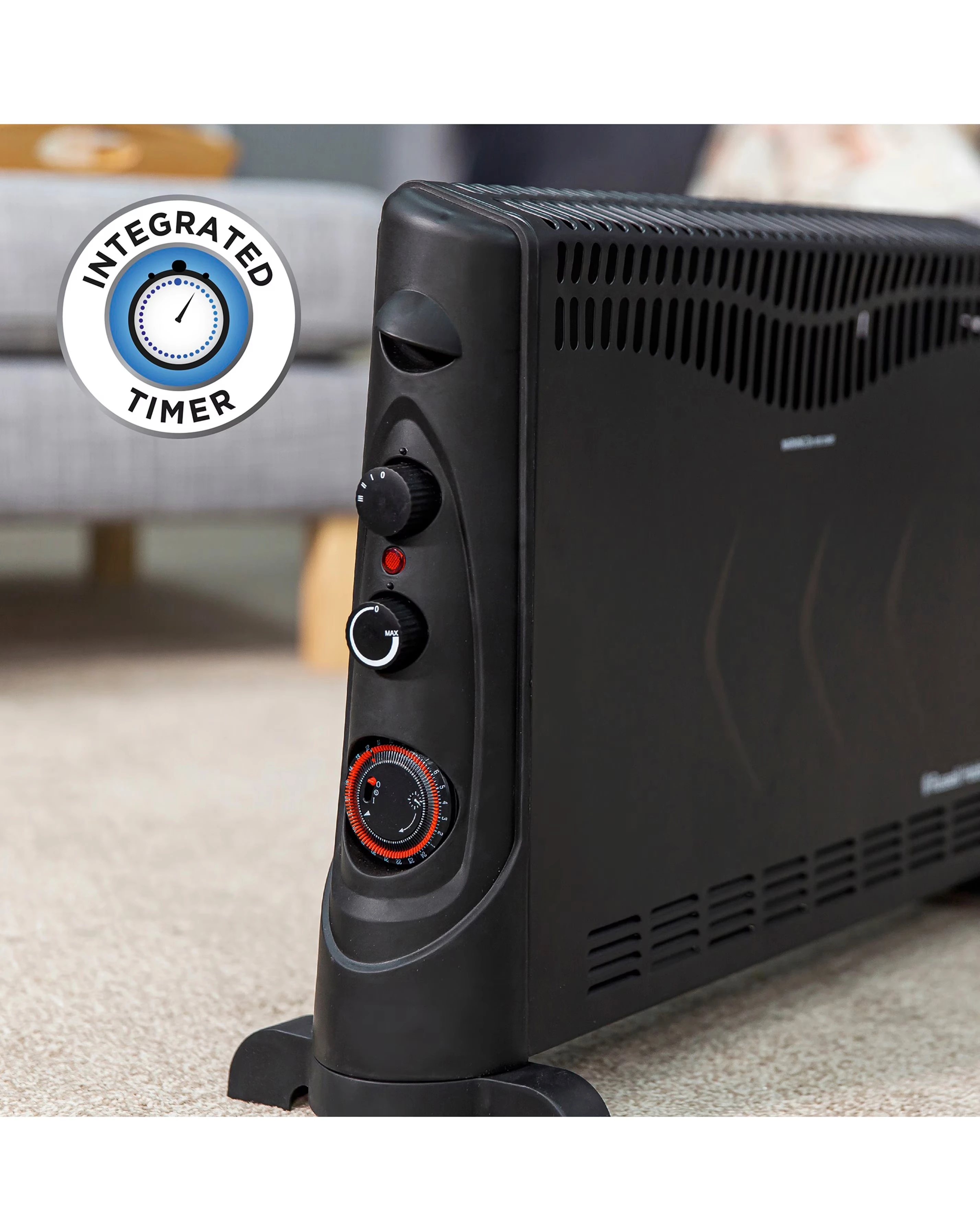 Russell Hobbs 2kW Black Convection Heater with Timer 8 Russell Hobbs 2kW Black Convection Heater with Timer