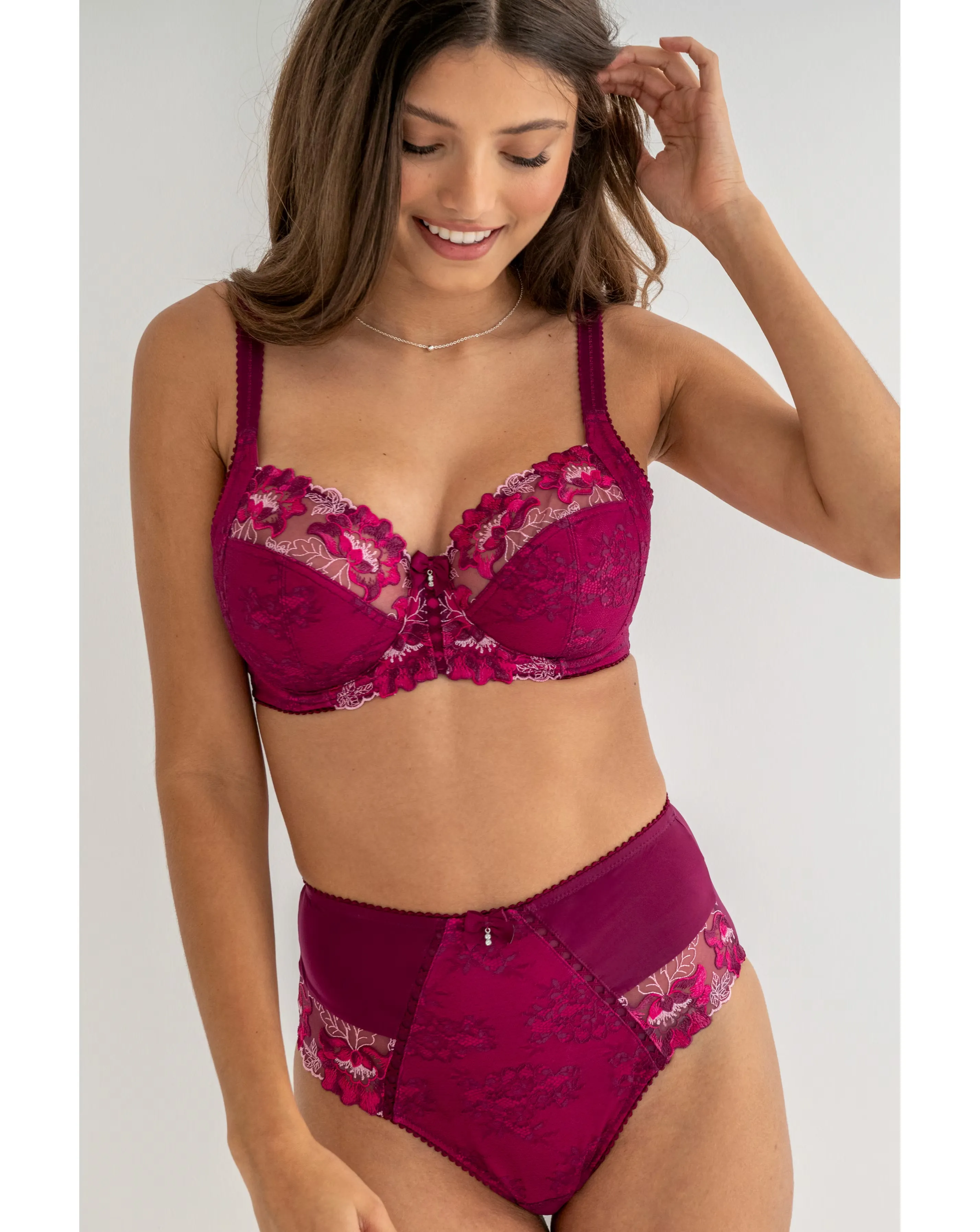 Pour Moi Sofia High Waist Deep Knicker Berry/Pink