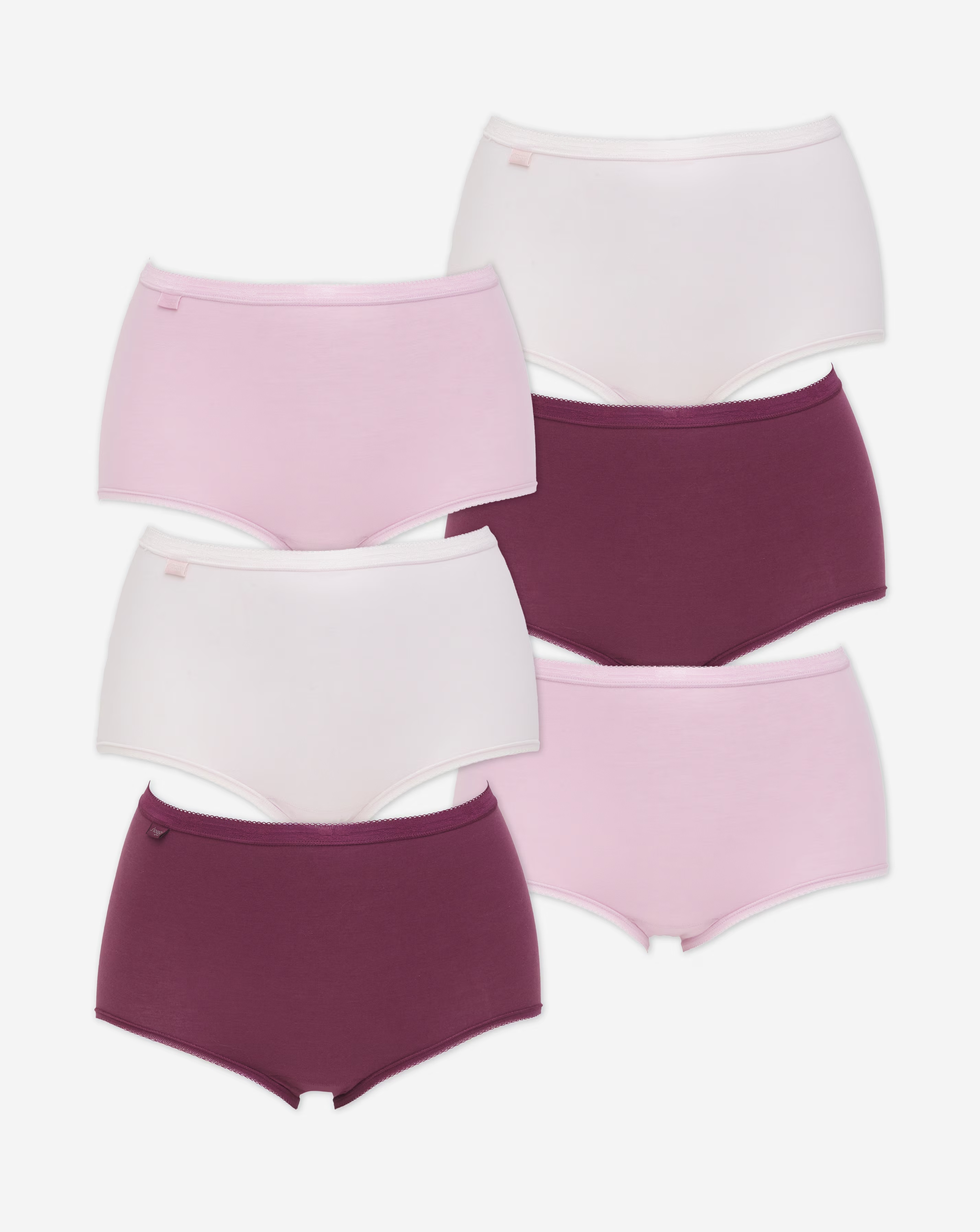 Sloggi (6 Pack) Basic Maxi Knickers Plum Multi 2 Sloggi (6 Pack) Basic Maxi Knickers Plum Multi