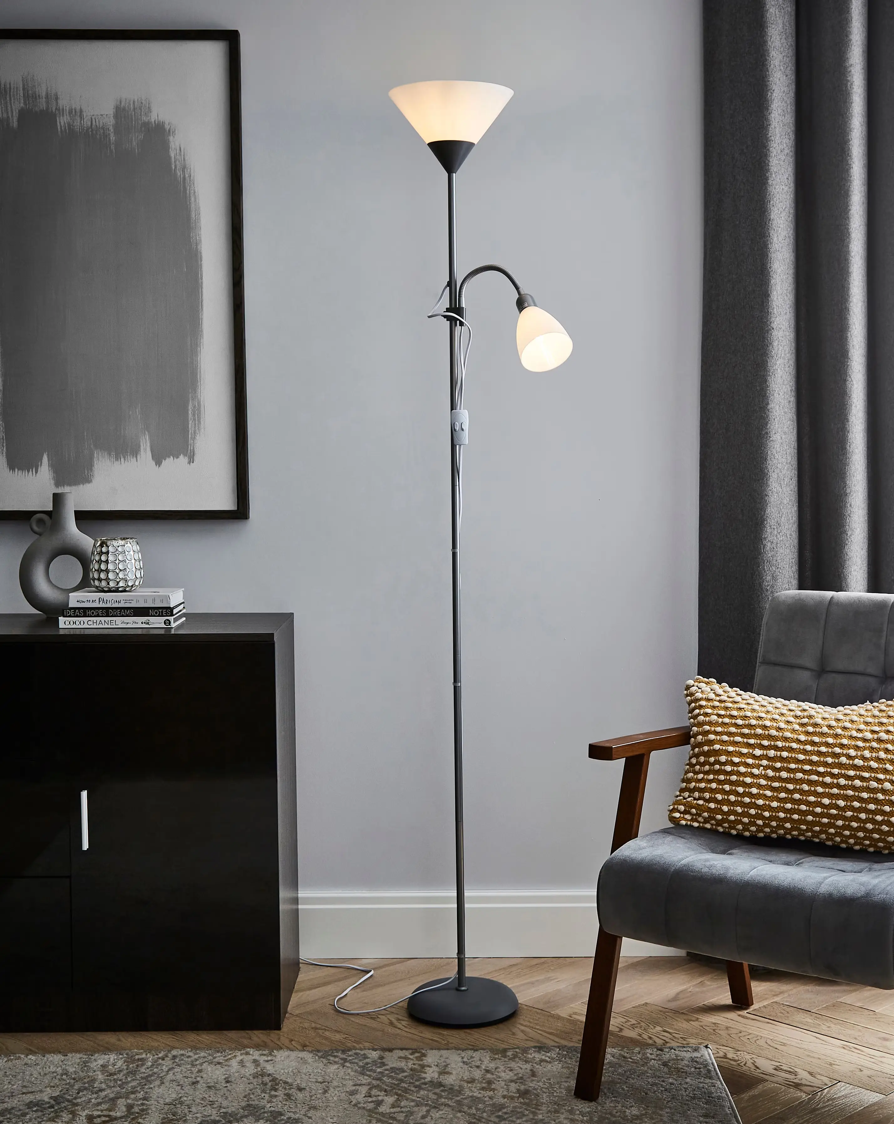 Dual Purpose Floor Lamp Silver 1 Dual Purpose Floor Lamp Silver