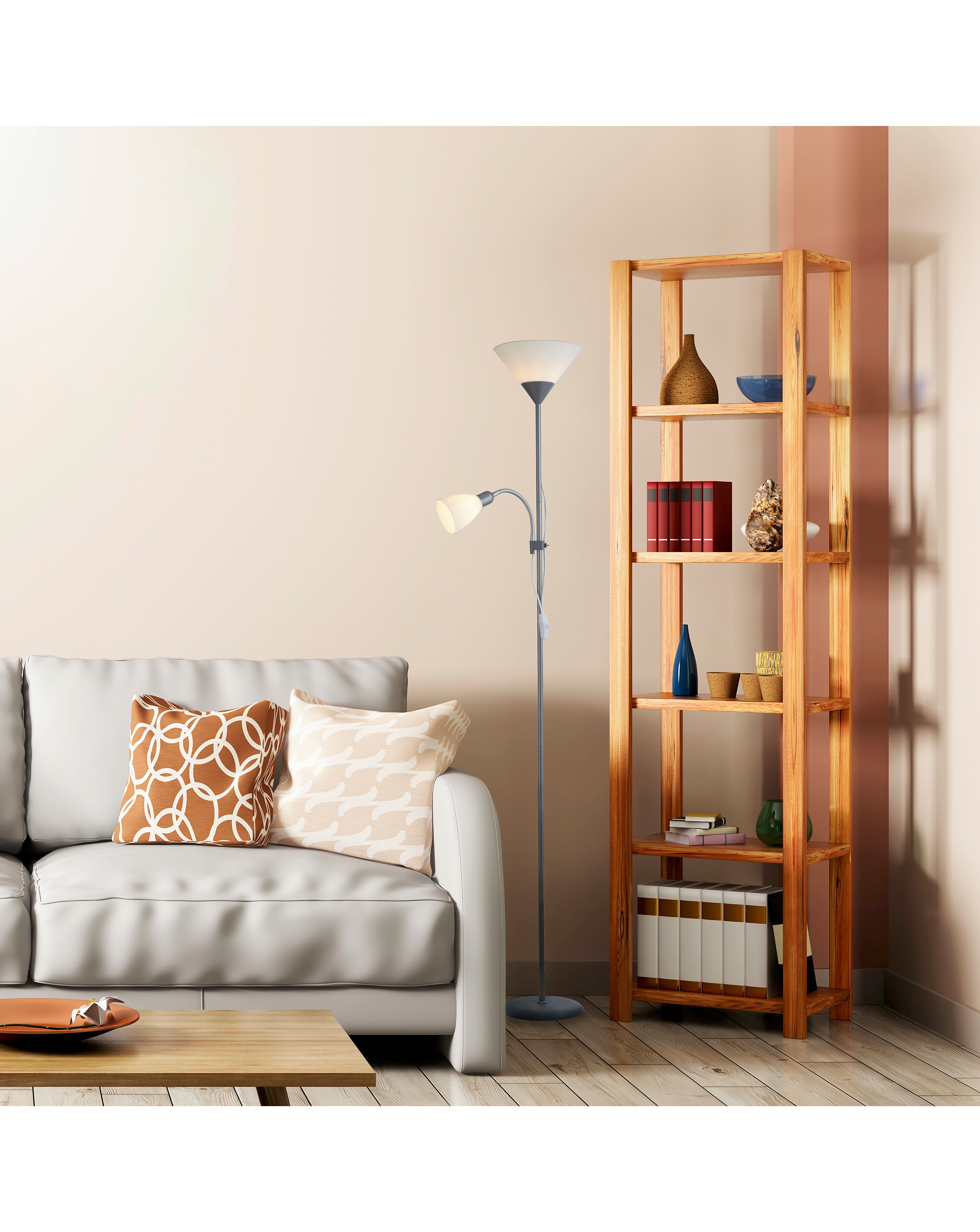 Dual Purpose Floor Lamp Silver 5 Dual Purpose Floor Lamp Silver