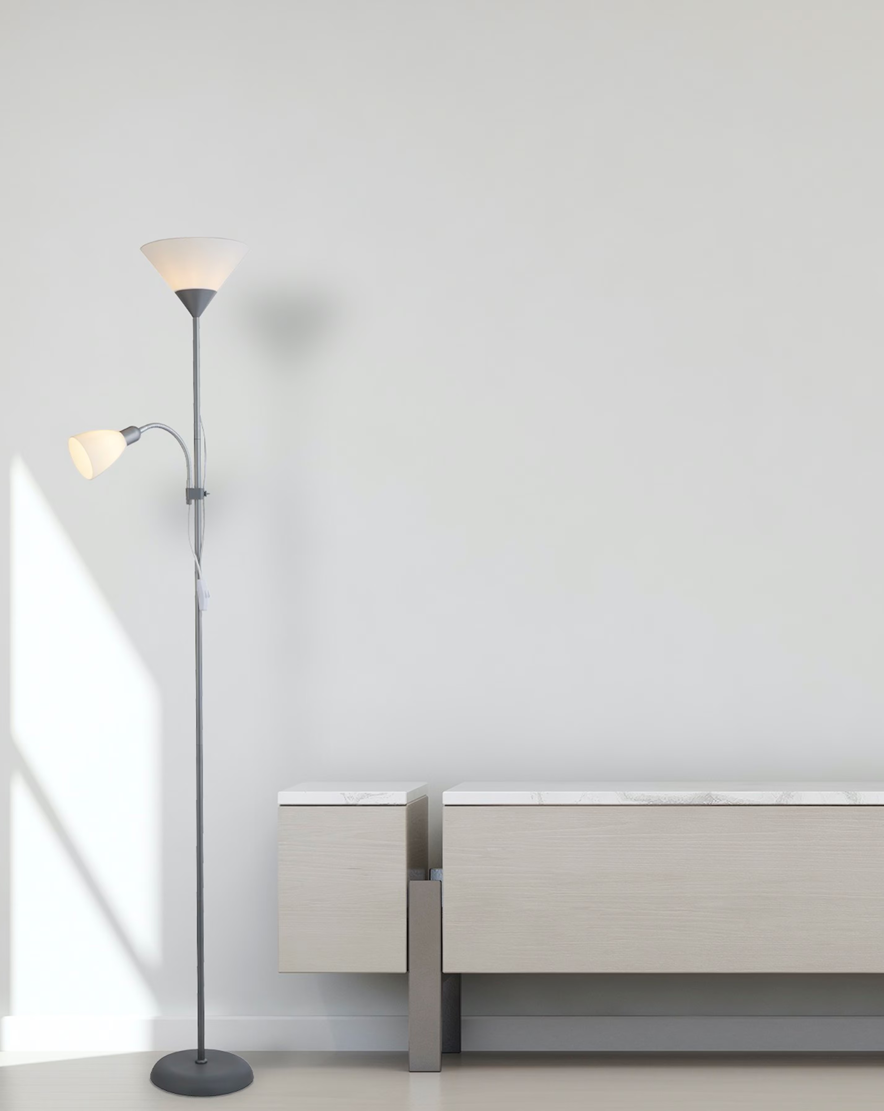 Dual Purpose Floor Lamp Silver 7 Dual Purpose Floor Lamp Silver