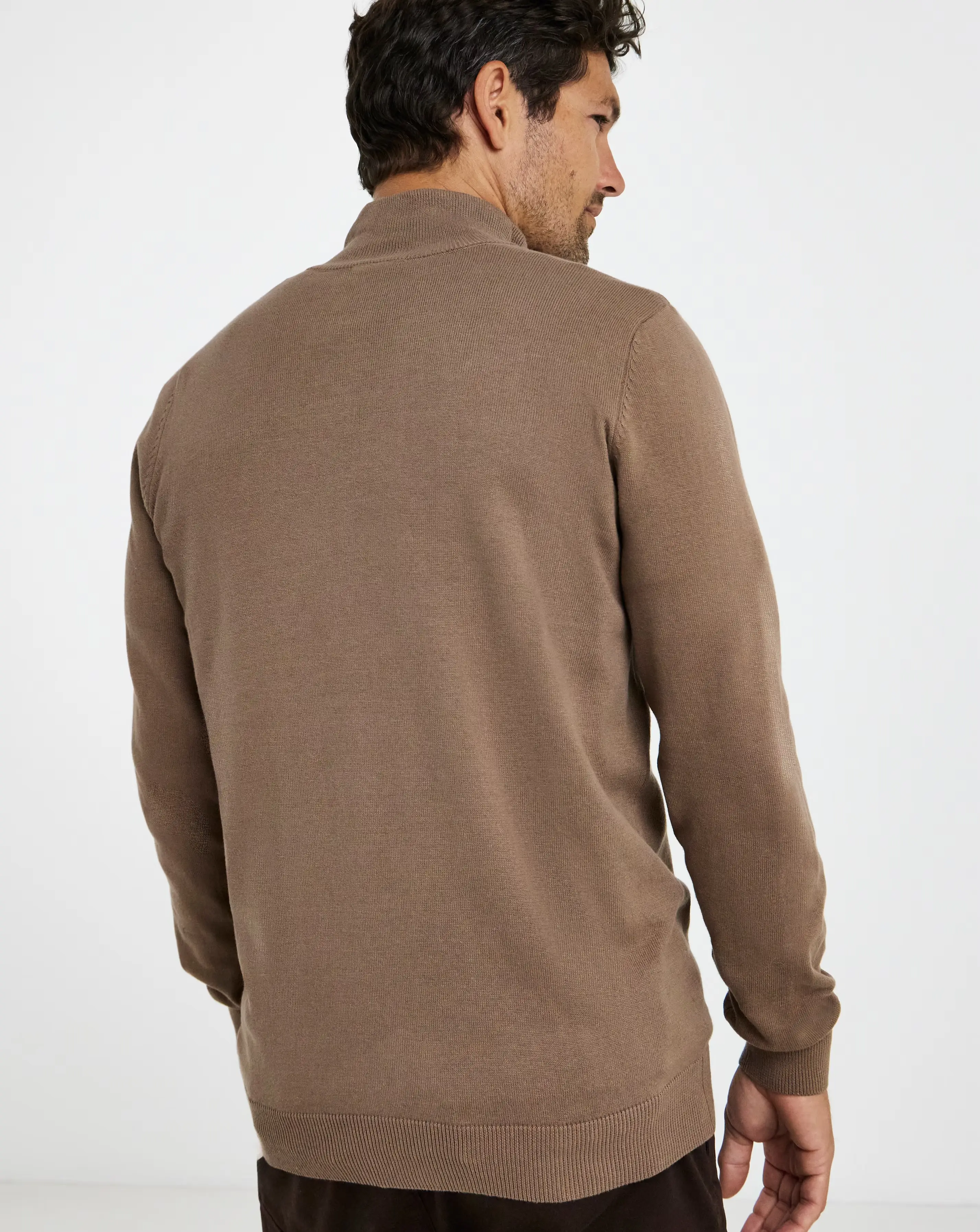 Stone Zip Through Funnel Neck Cardigan 2 Stone Zip Through Funnel Neck Cardigan