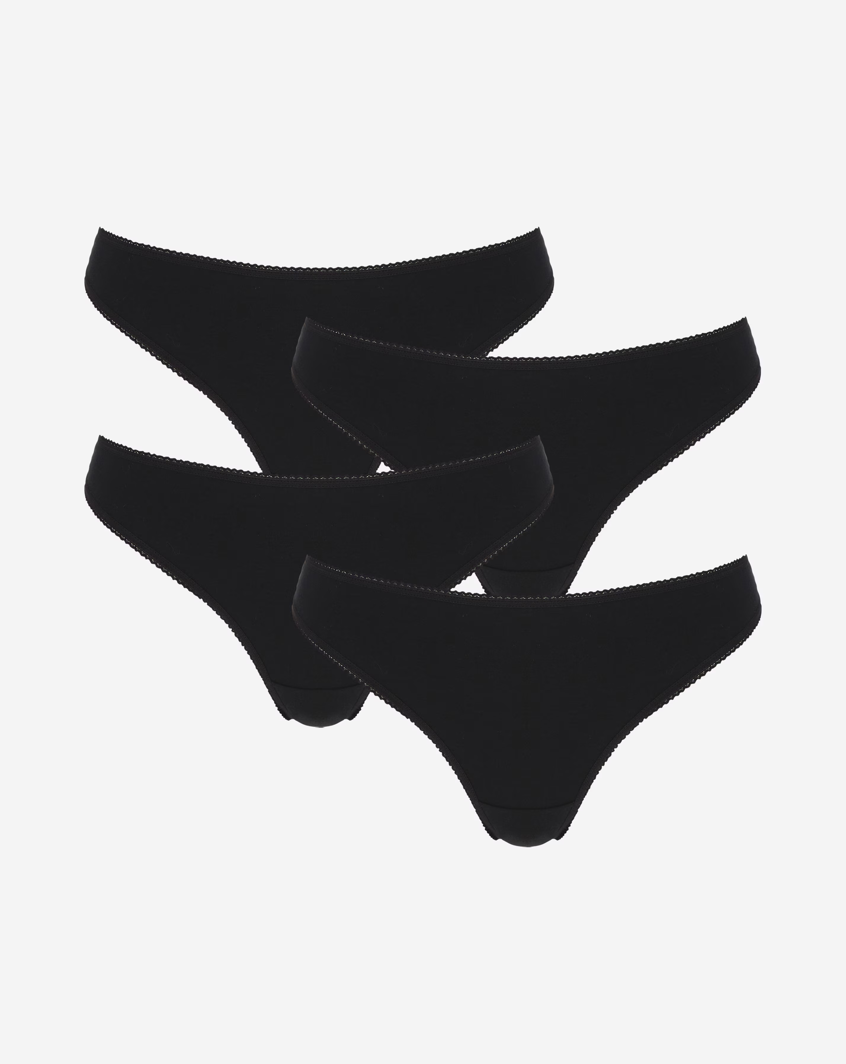 Pretty Secrets (4 Pack) Value Cotton Thongs Black 2 Pretty Secrets (4 Pack) Value Cotton Thongs Black
