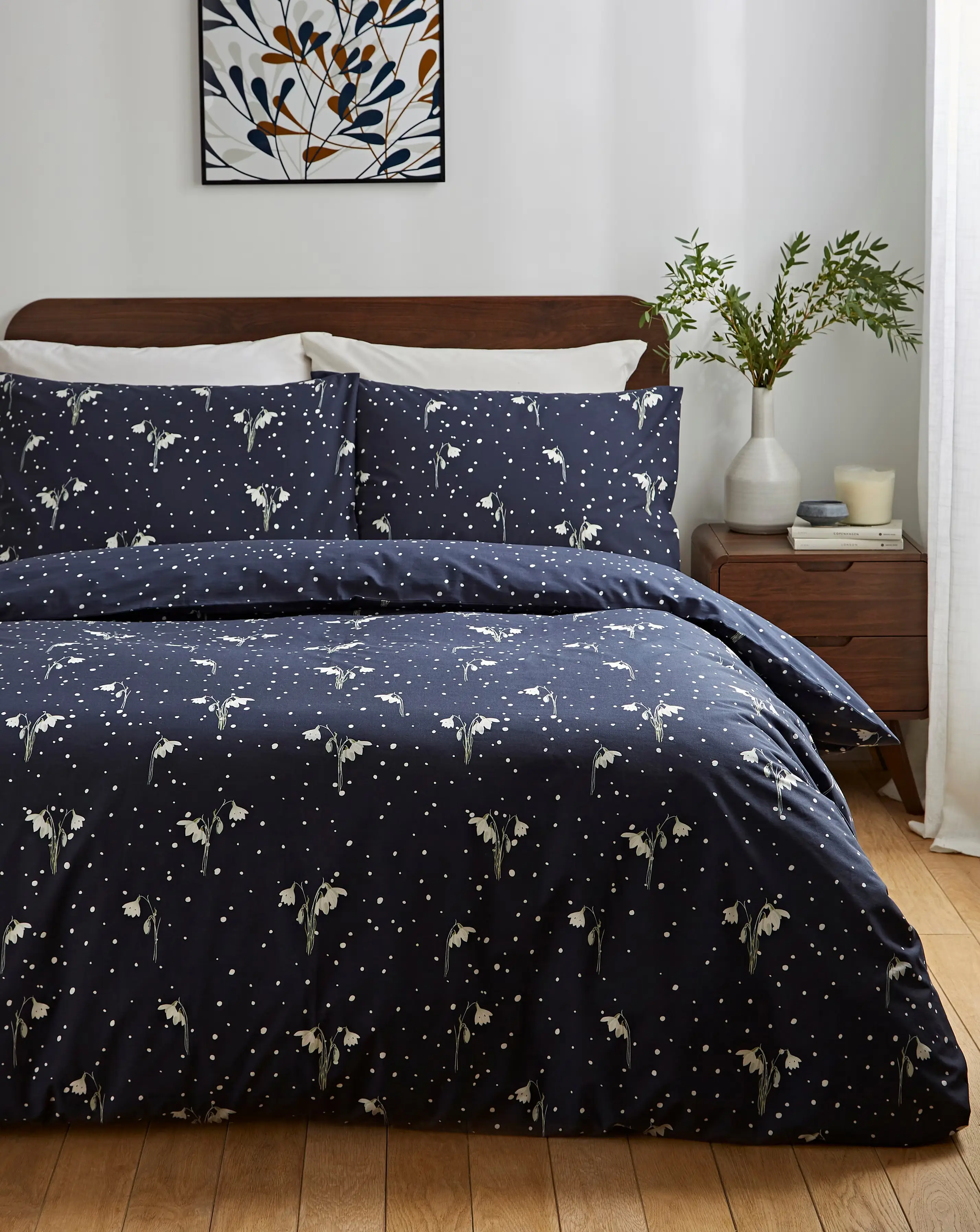 Snow Drop Navy Duvet Cover Set 1 Snow Drop Navy Duvet Cover Set