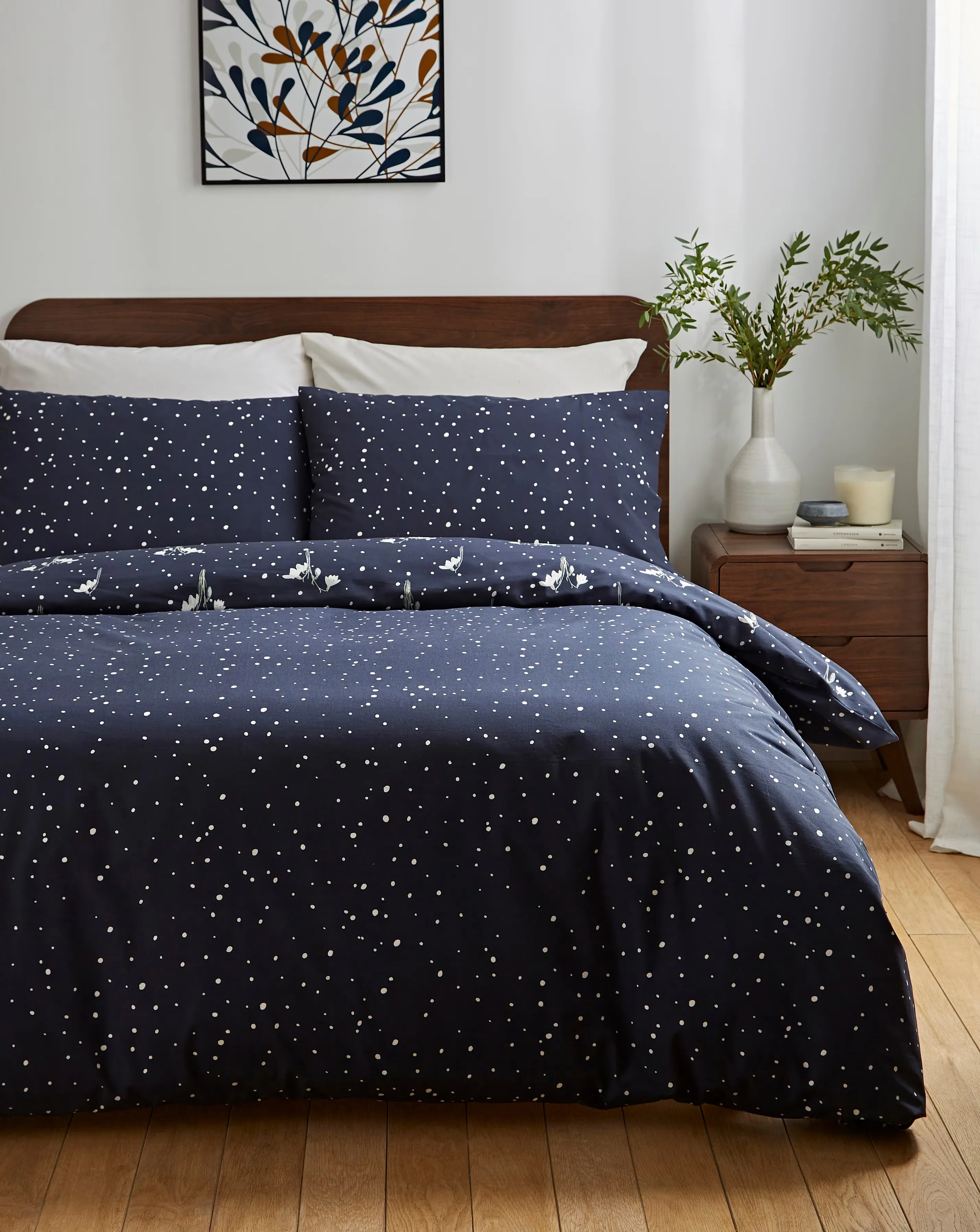 Snow Drop Navy Duvet Cover Set 3 Snow Drop Navy Duvet Cover Set