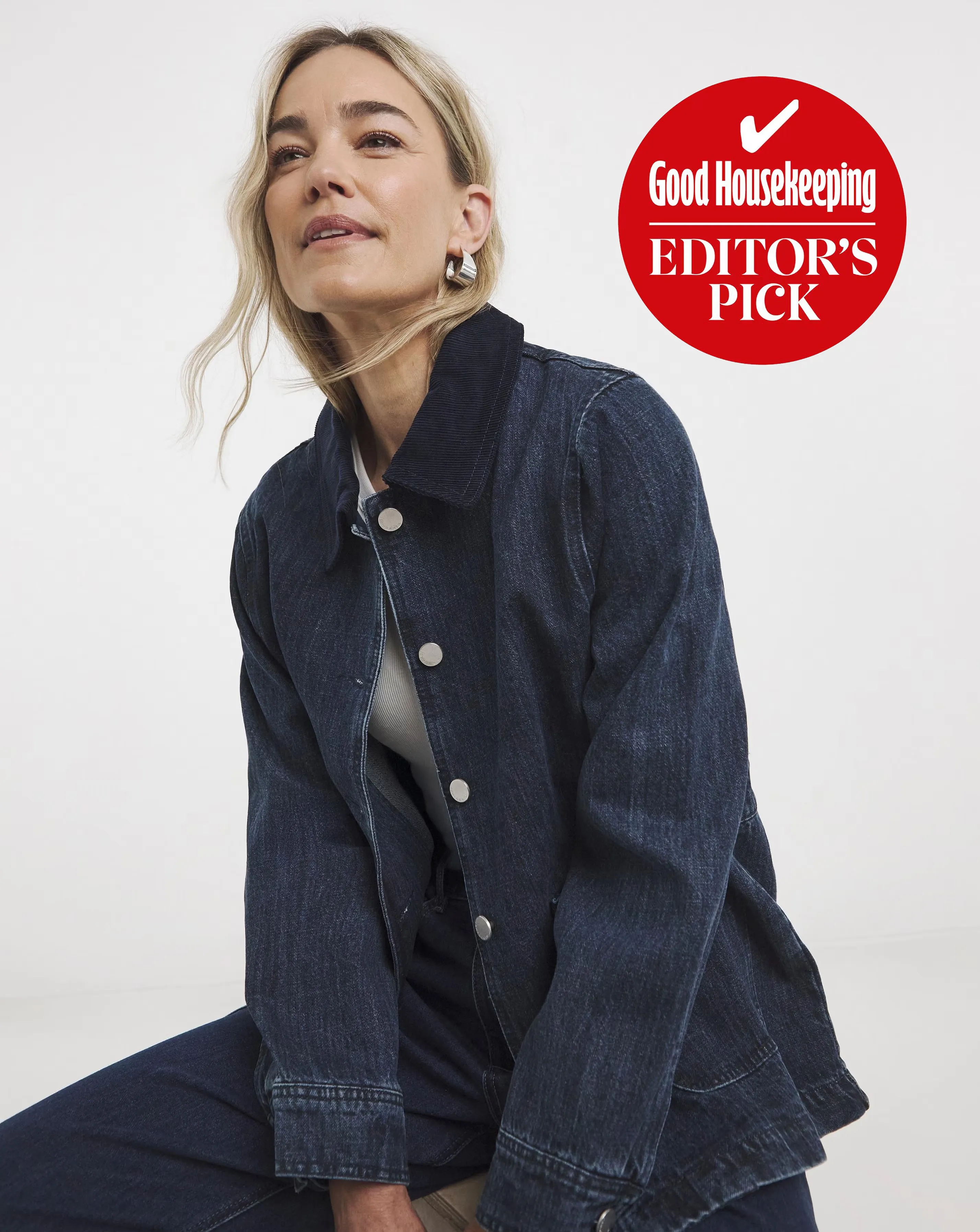 Indigo Cord Collar Denim Barn Jacket