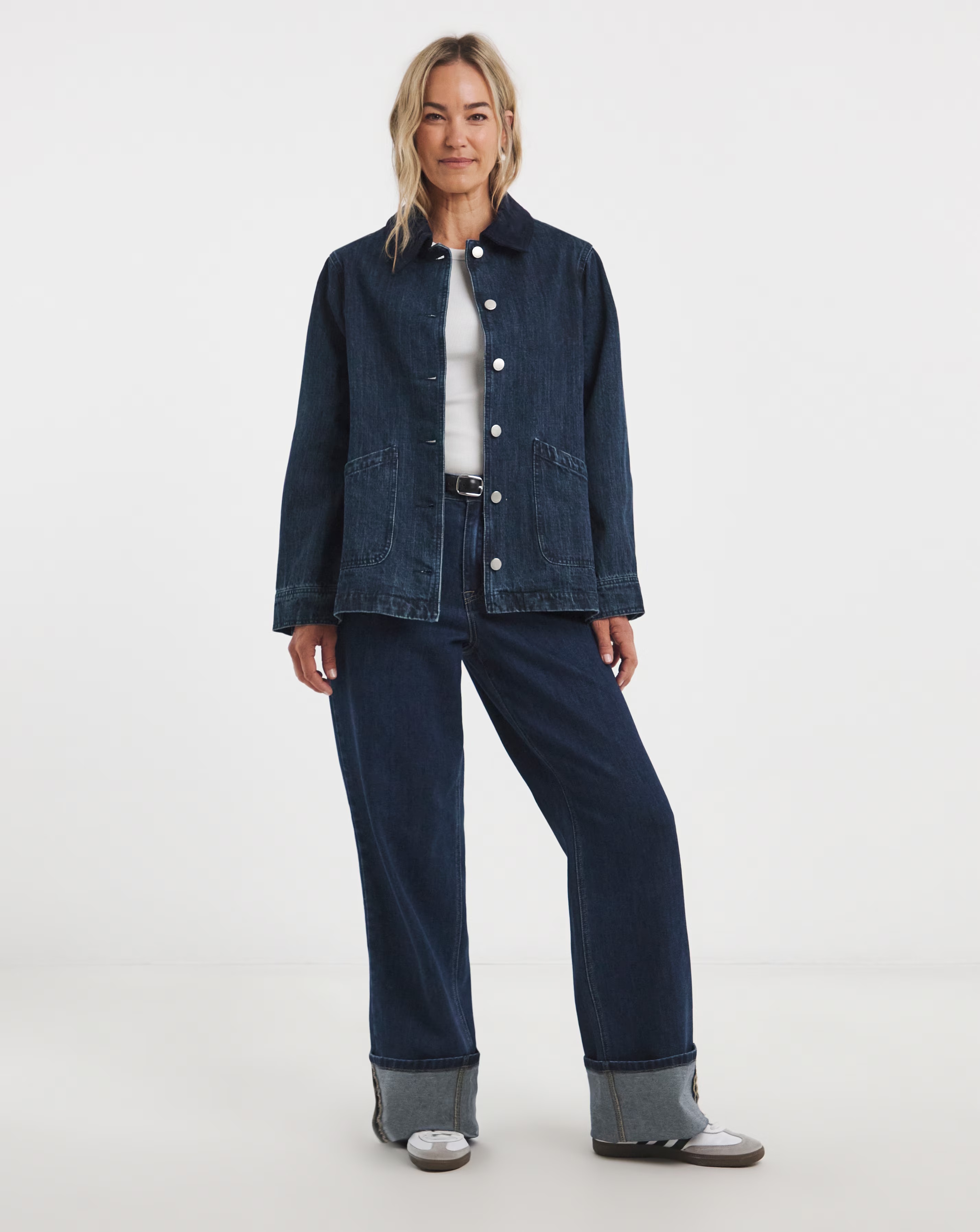 Indigo Cord Collar Denim Barn Jacket 3 Indigo Cord Collar Denim Barn Jacket