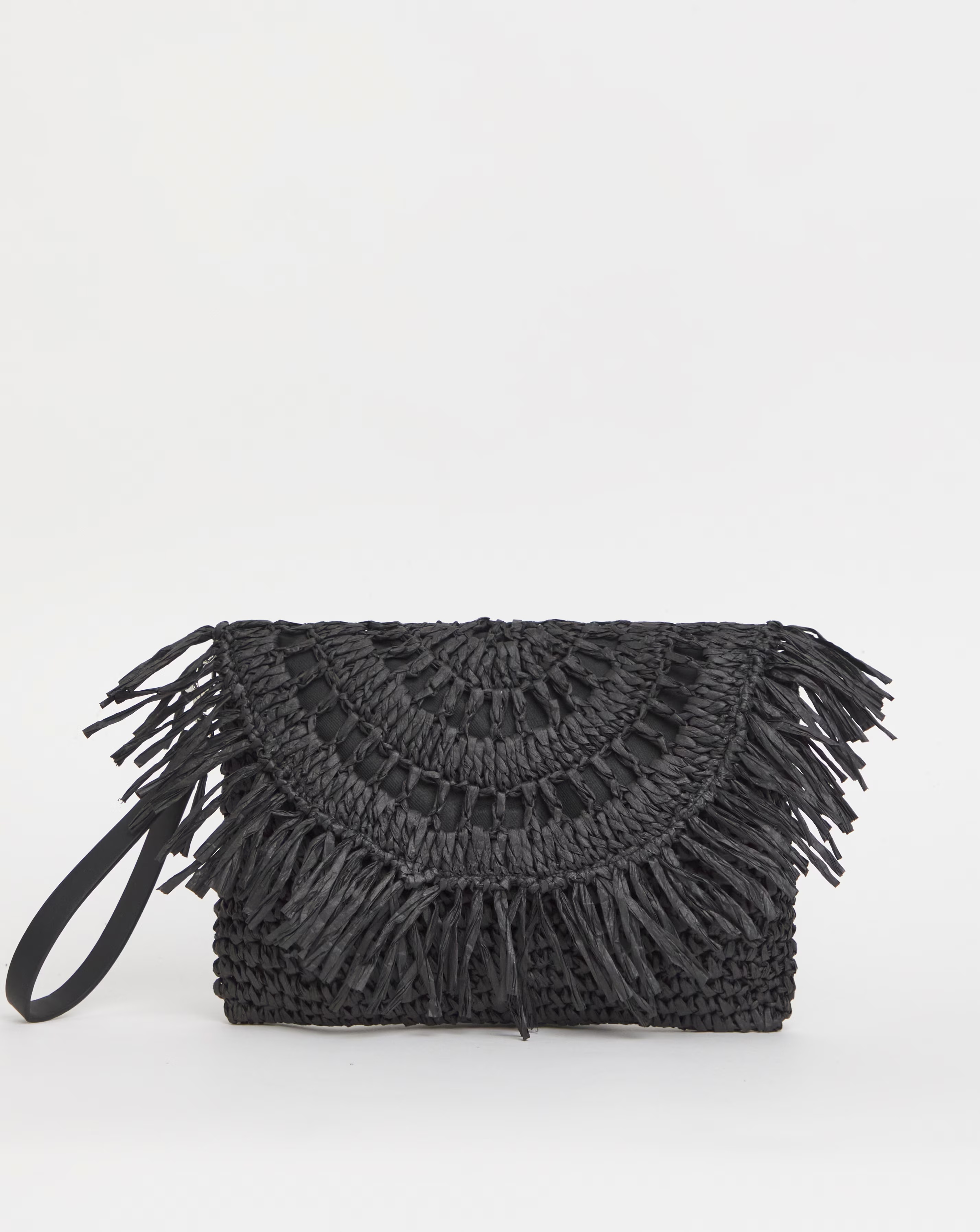 Fringe Raffia Oversized Clutch Bag 2 Fringe Raffia Oversized Clutch Bag