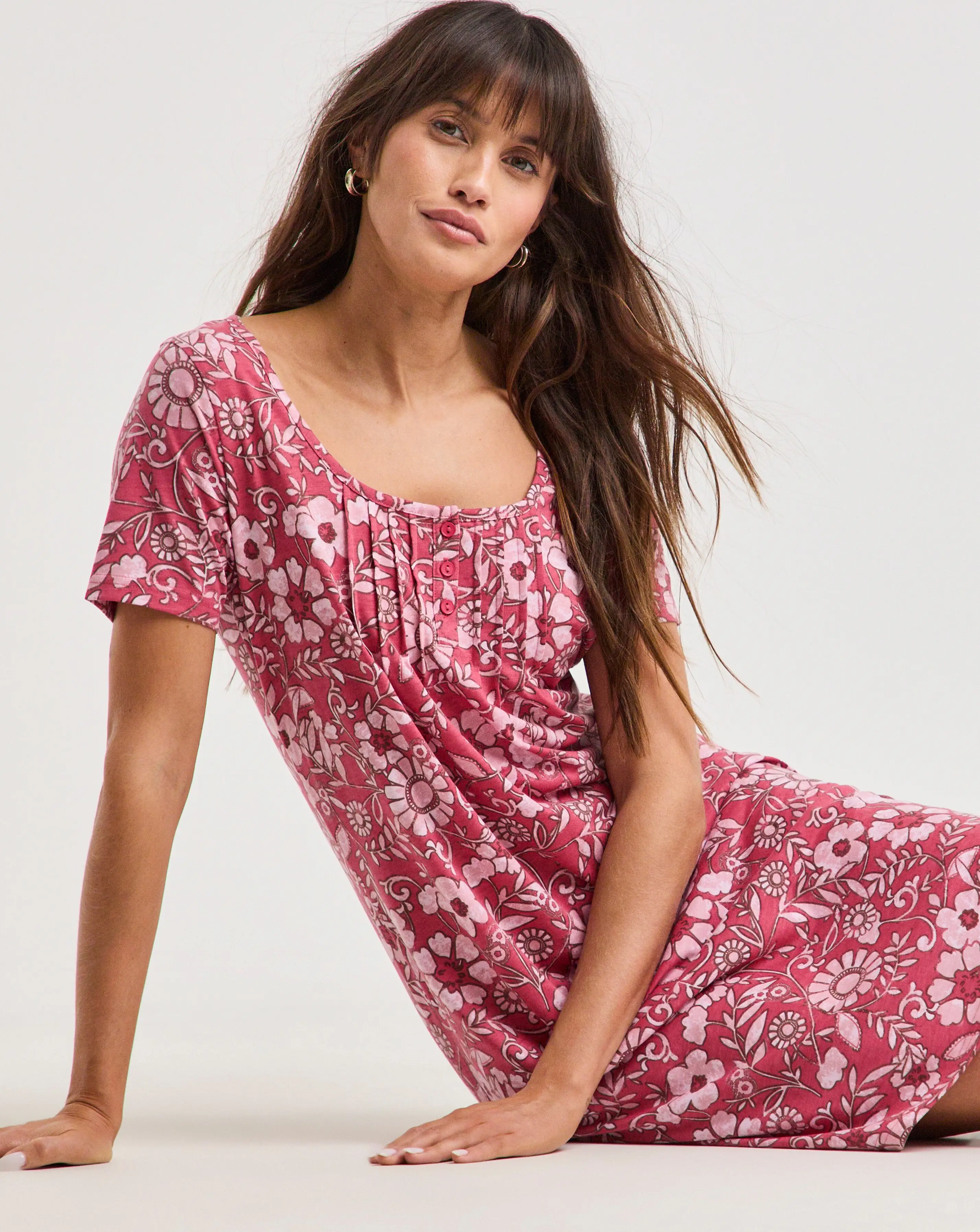 Julipa (2 Pack) Value Midi Nighties Floral Print 4 Julipa (2 Pack) Value Midi Nighties Floral Print