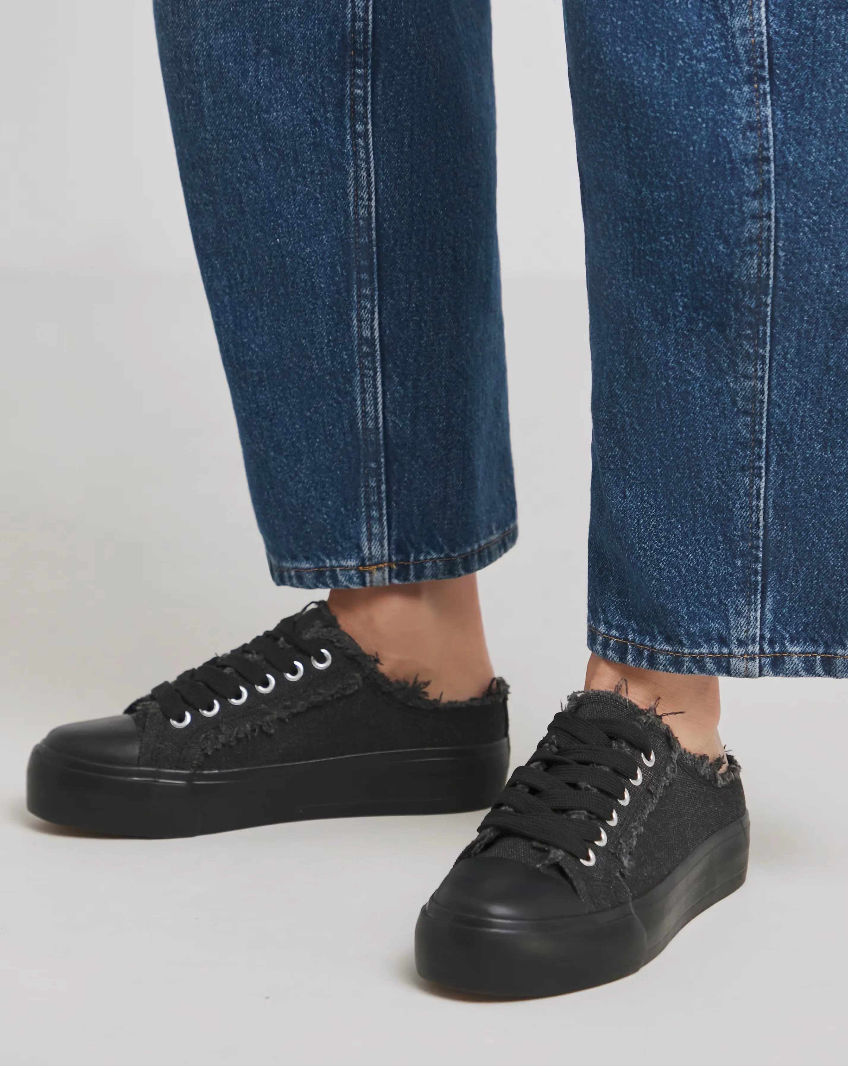 Bowie Raw Edge Slip on Trainers - Wide Fit (E) 1 Bowie Raw Edge Slip on Trainers - Wide Fit (E)
