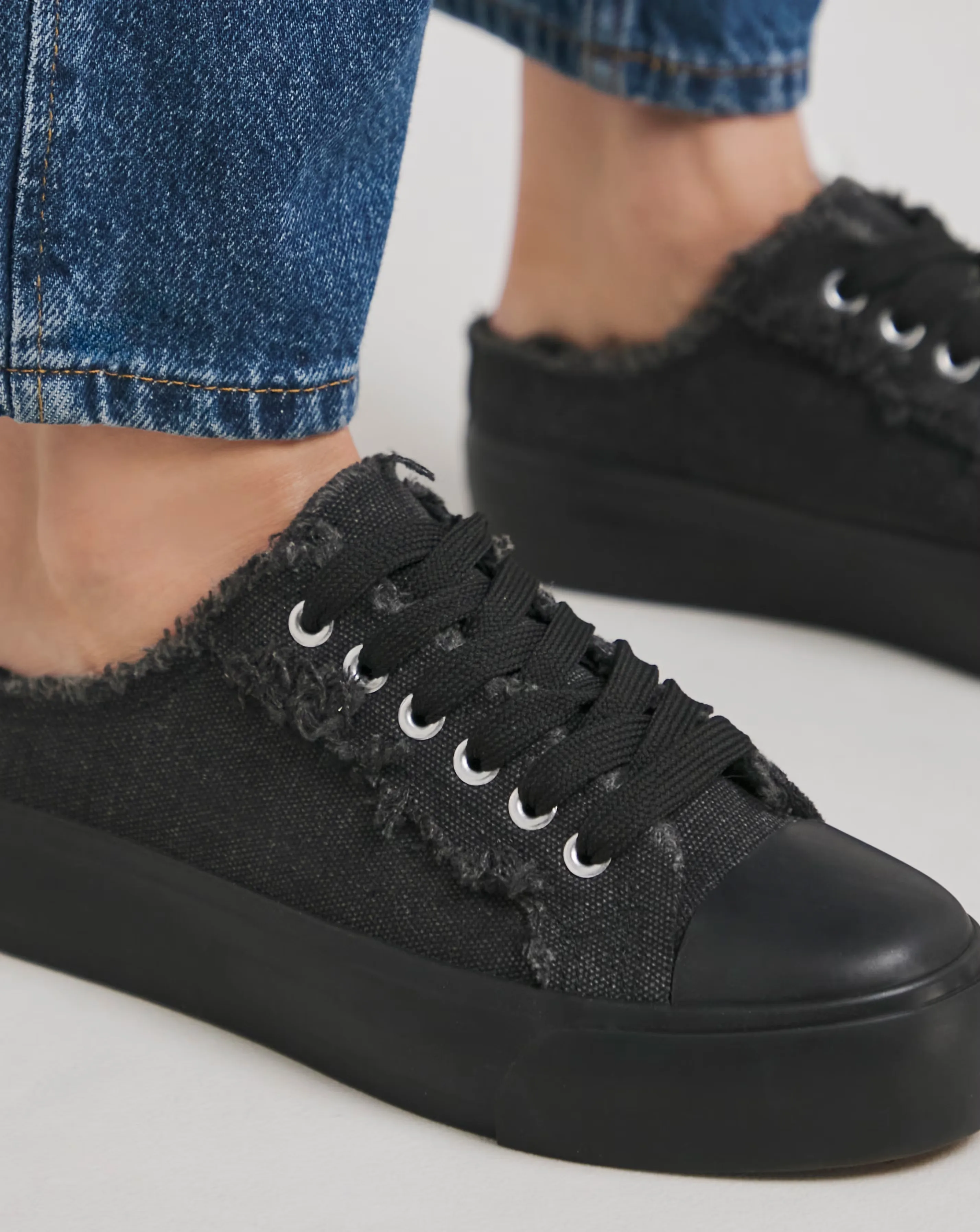 Bowie Raw Edge Slip on Trainers - Wide Fit (E) 3 Bowie Raw Edge Slip on Trainers - Wide Fit (E)