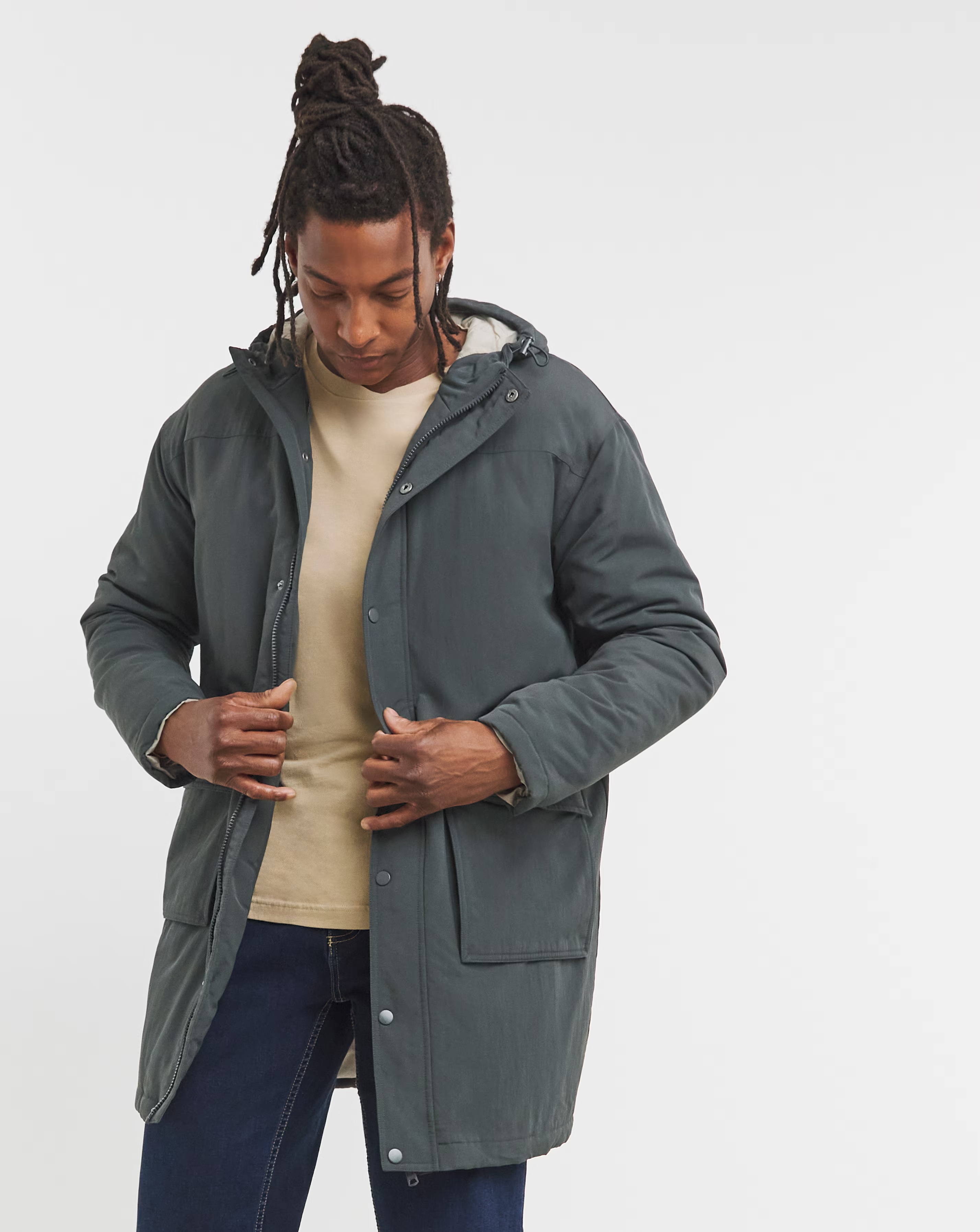 Charcoal Nylon Parka 1 Charcoal Nylon Parka