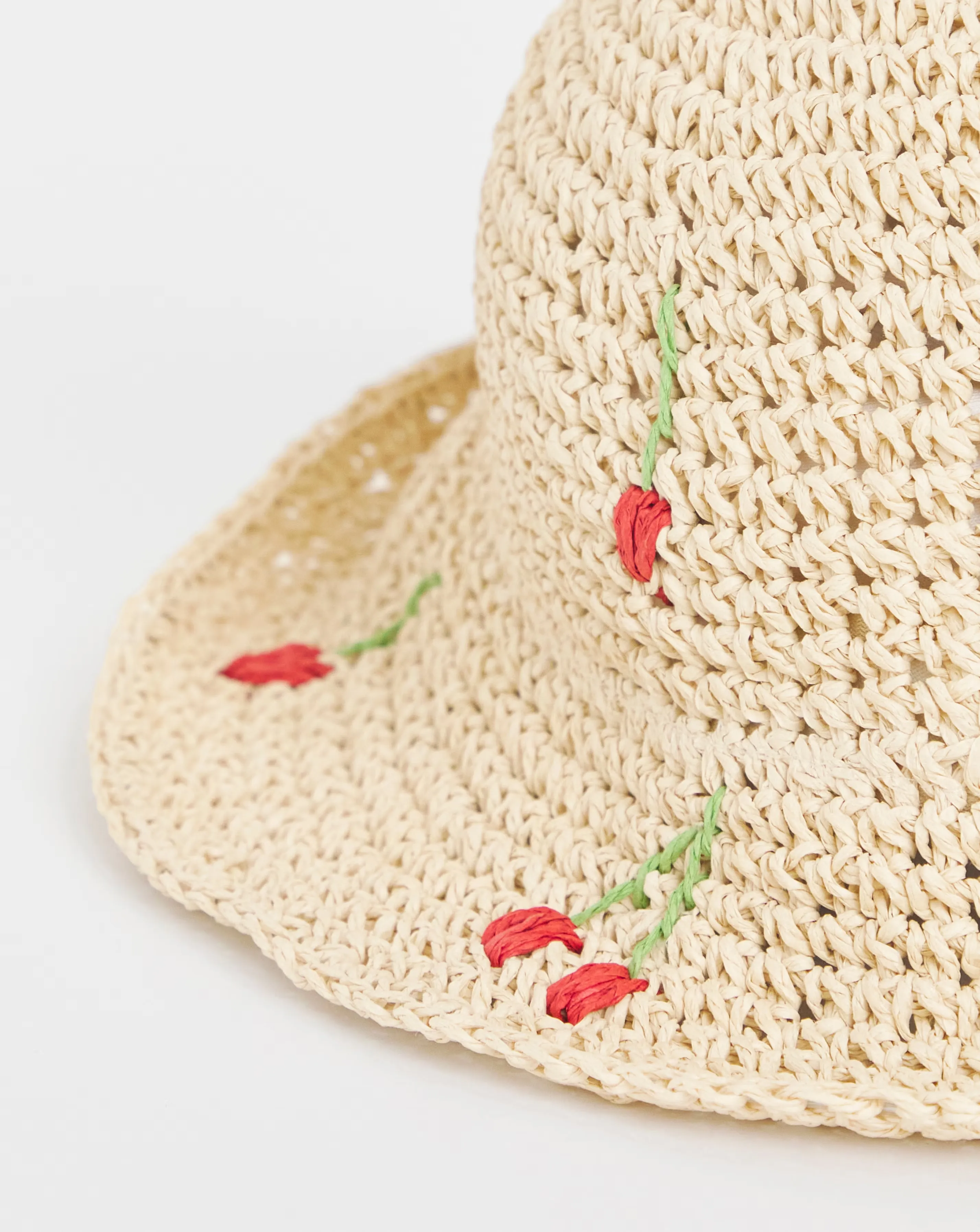 Cherry Embroidered Raffia Hat 7 Cherry Embroidered Raffia Hat