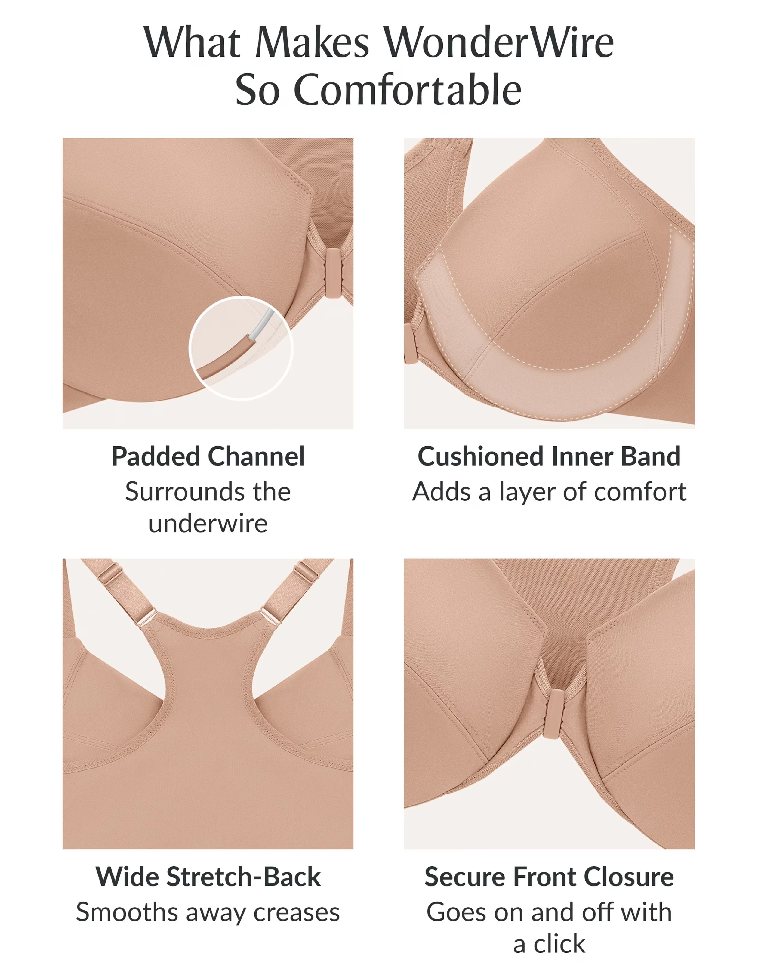 Glamorise Plus Size Front-Fastening WonderWire Bra 1247 4 Glamorise Plus Size Front-Fastening WonderWire Bra 1247