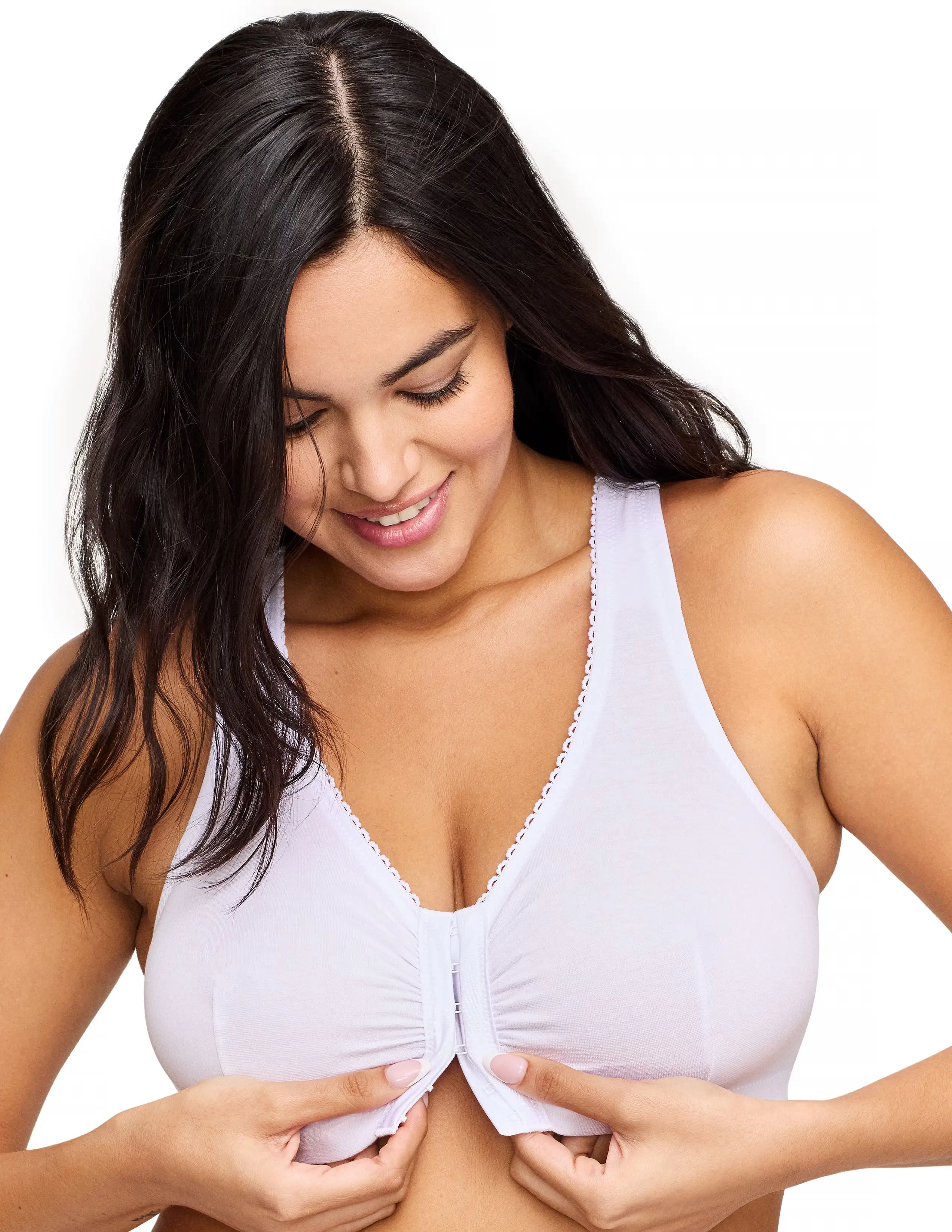 Glamorise Plus Size Front-Fastening Cotton T-Back 1908 3 Glamorise Plus Size Front-Fastening Cotton T-Back 1908